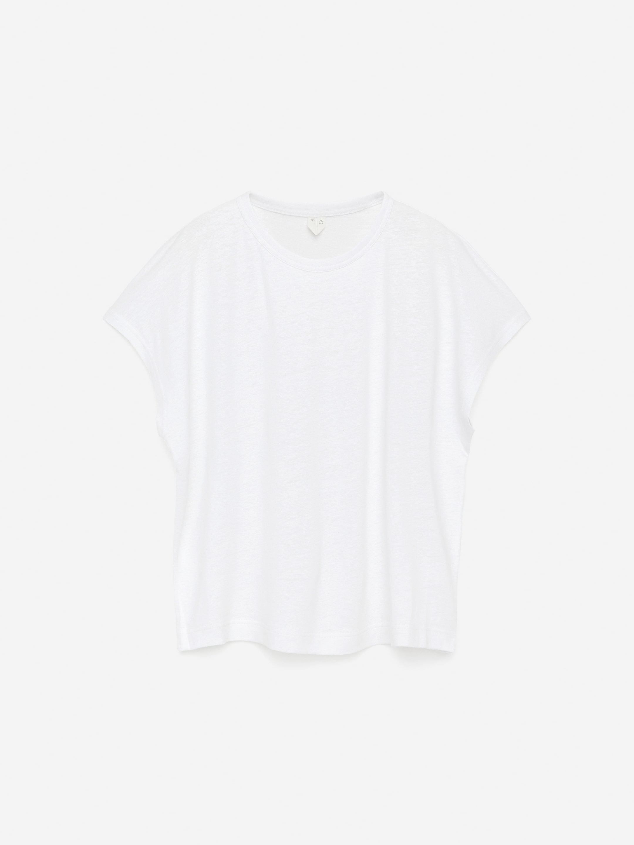 Linen-Blend T-Shirt - White - Slim fit - Women - StillMedia/DescriptiveStillLife - 1