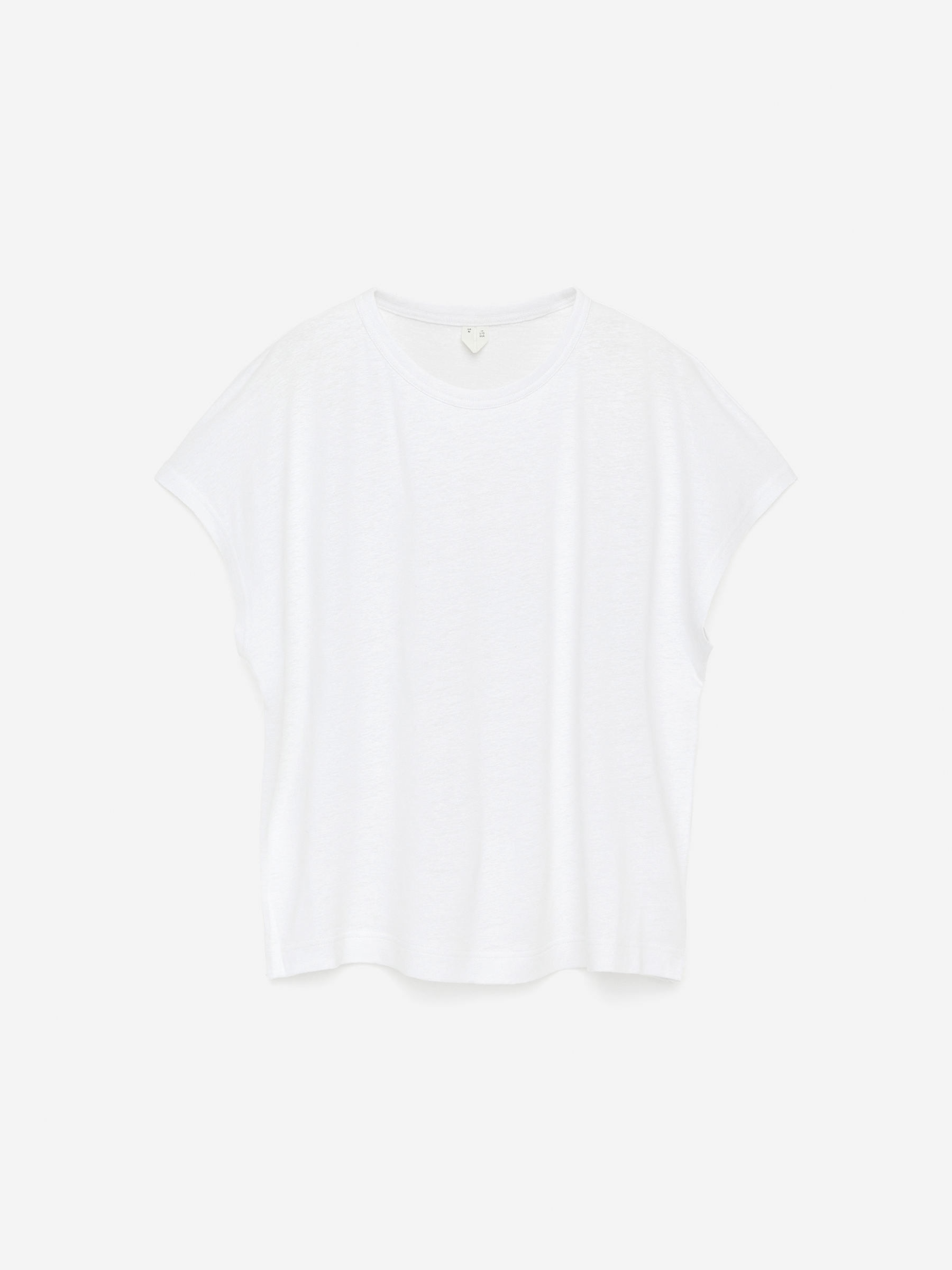 Linen-Blend T-Shirt-White-15398