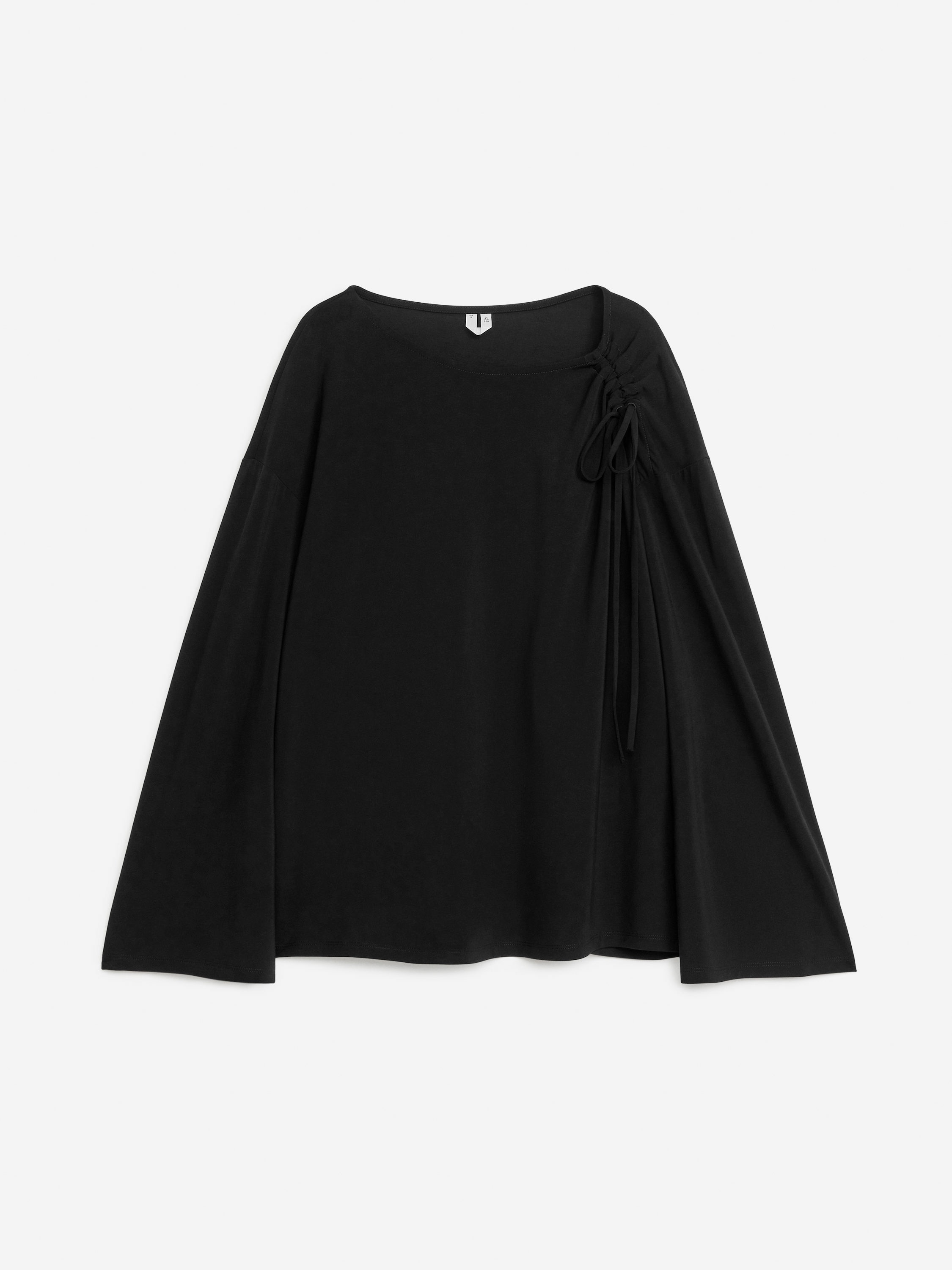 Asymmetrical Jersey Top-Black-5478