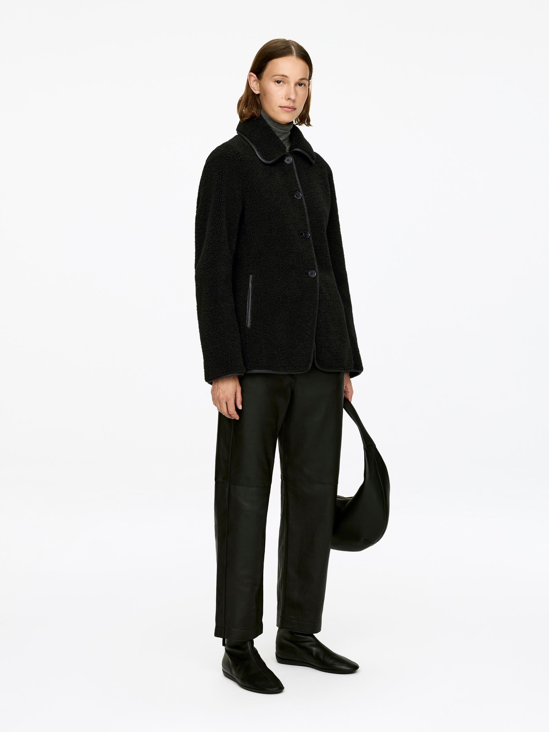 Pile Jacket - Black - Regular fit - Women - StillMedia/Lookbook - 5