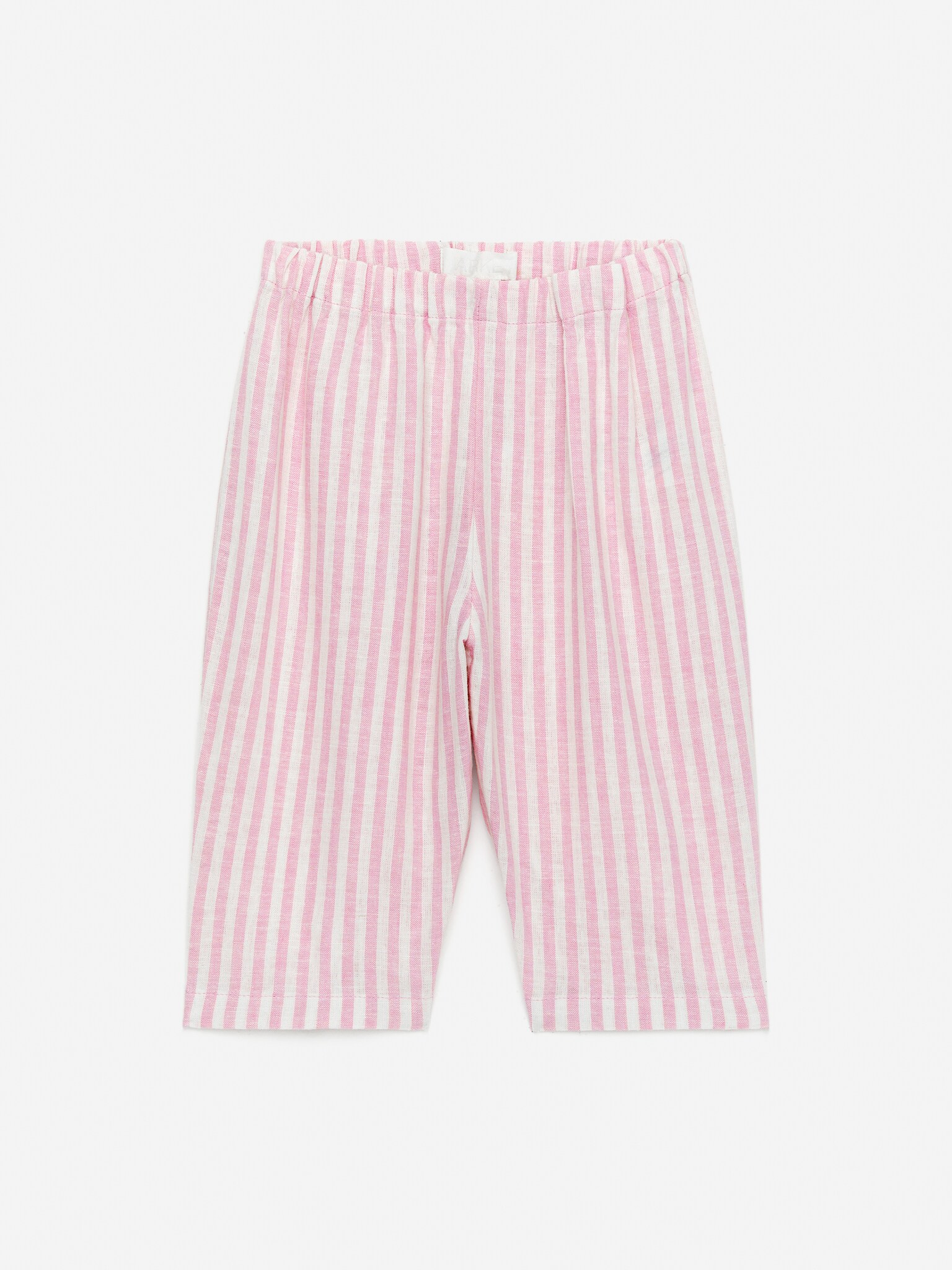 Kalhoty z lnu a bavlny - Růžová/Bílá/Béžová/Bílá