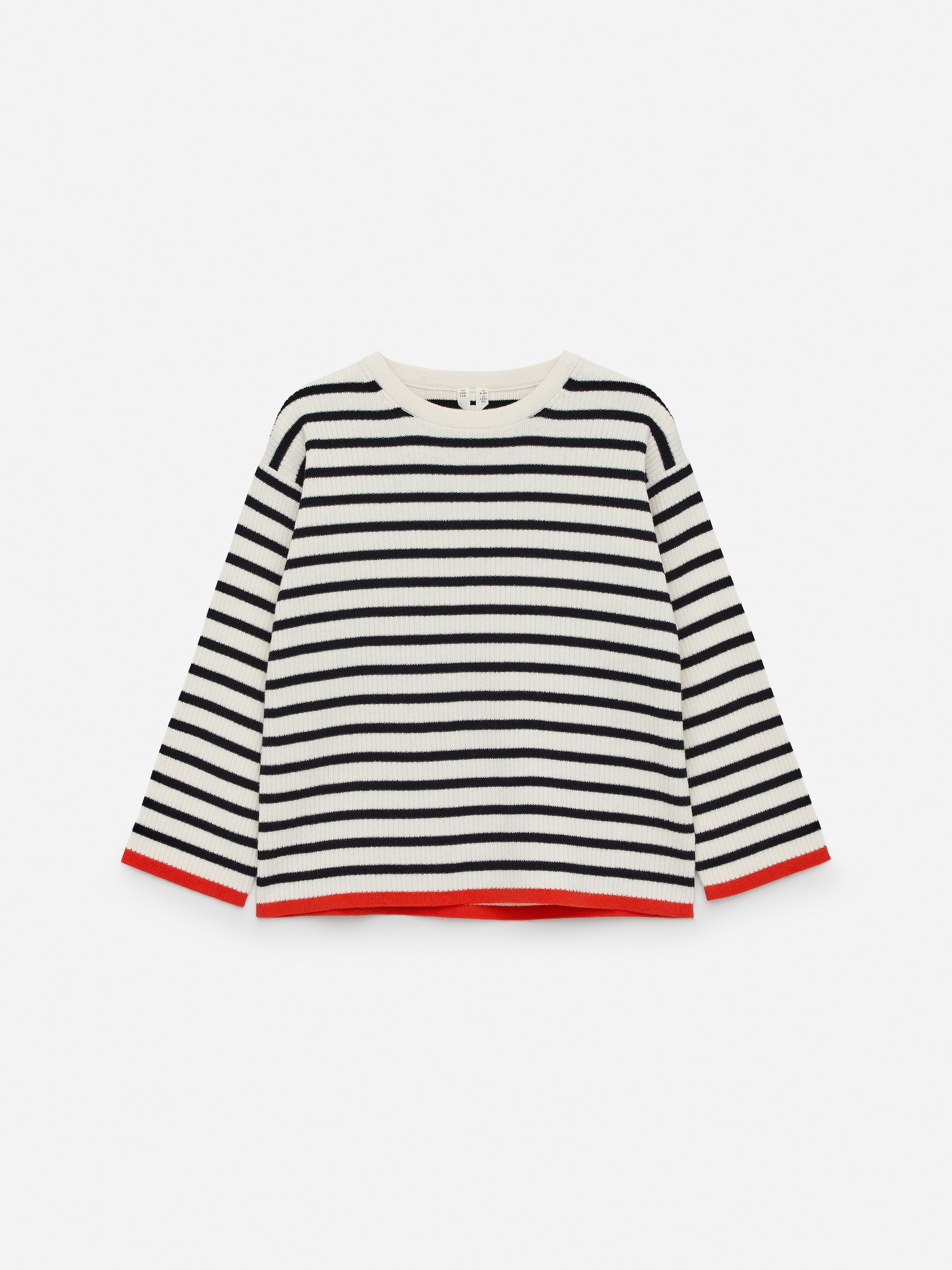 Zobacz większy obraz: Bawełniany sweter w prążki - Ecru/Niebieski/Czerwony - Dziecko | H&M PL 1