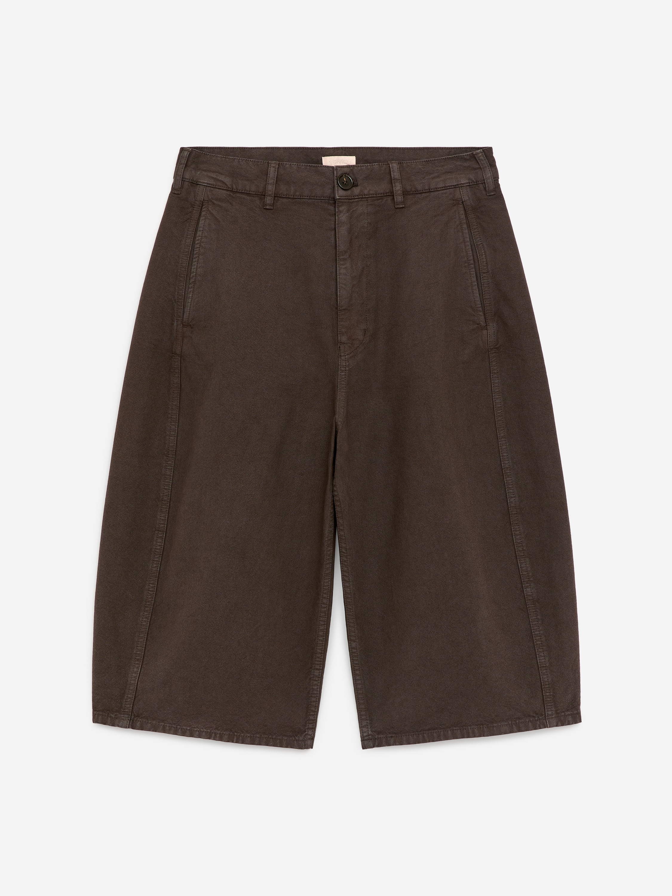 Barrel leg shorts - Mörkbrun