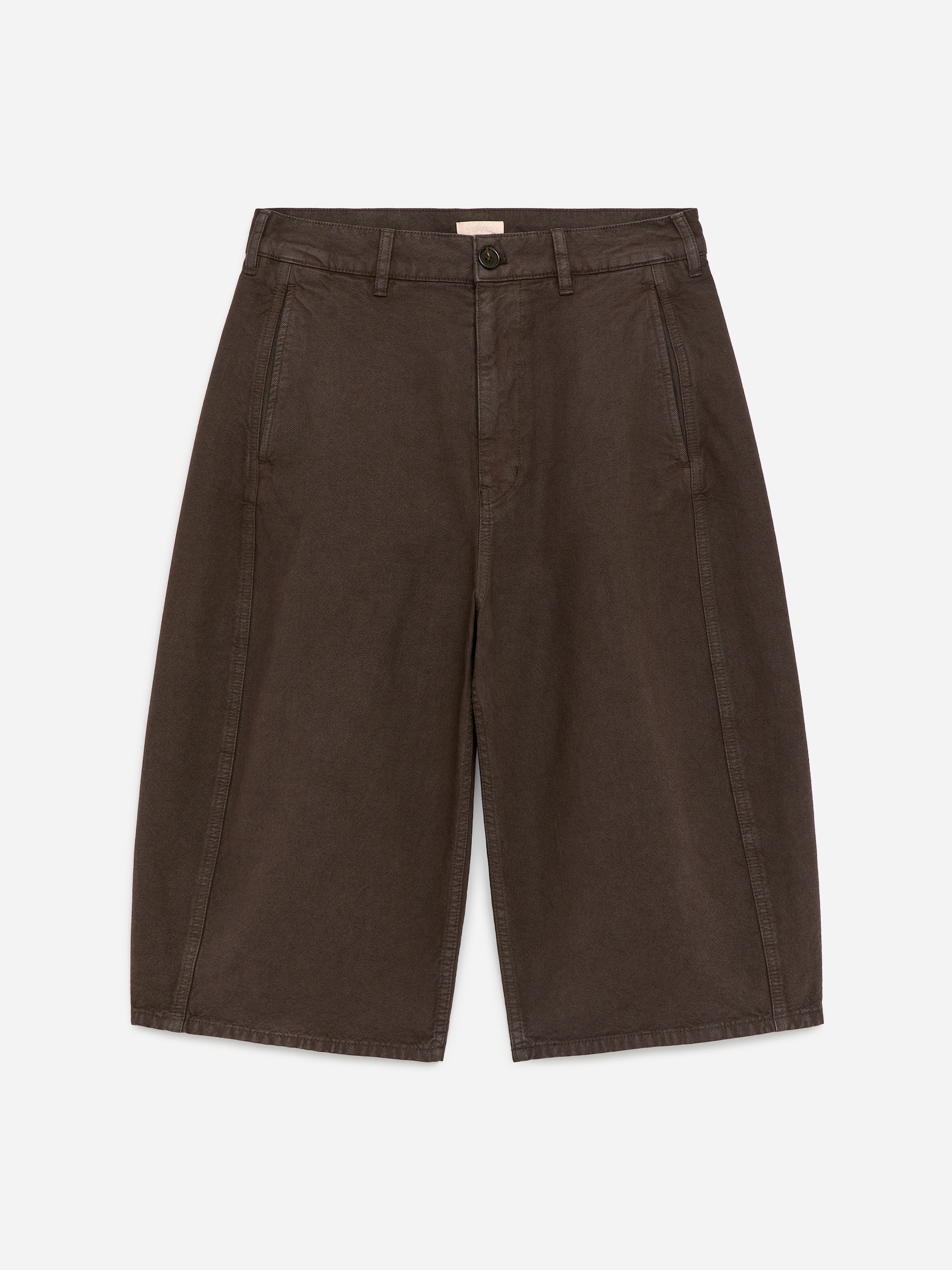 Canvas-Shorts mit Barrel-Leg-Braun-19014