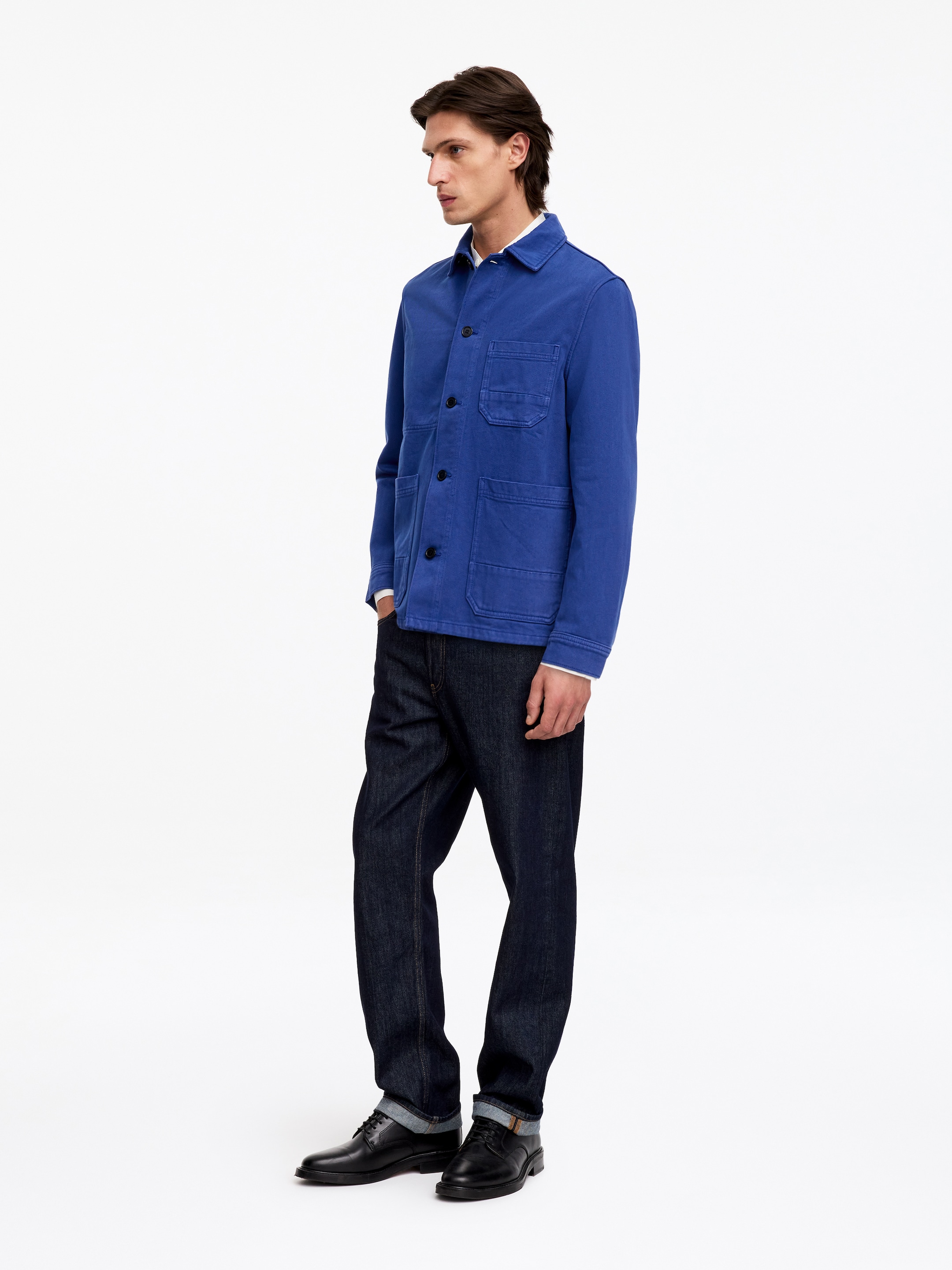 Overdyed Twill Overshirt - Bright Blue - Regular fit - Men - StillMedia/Lookbook - 8