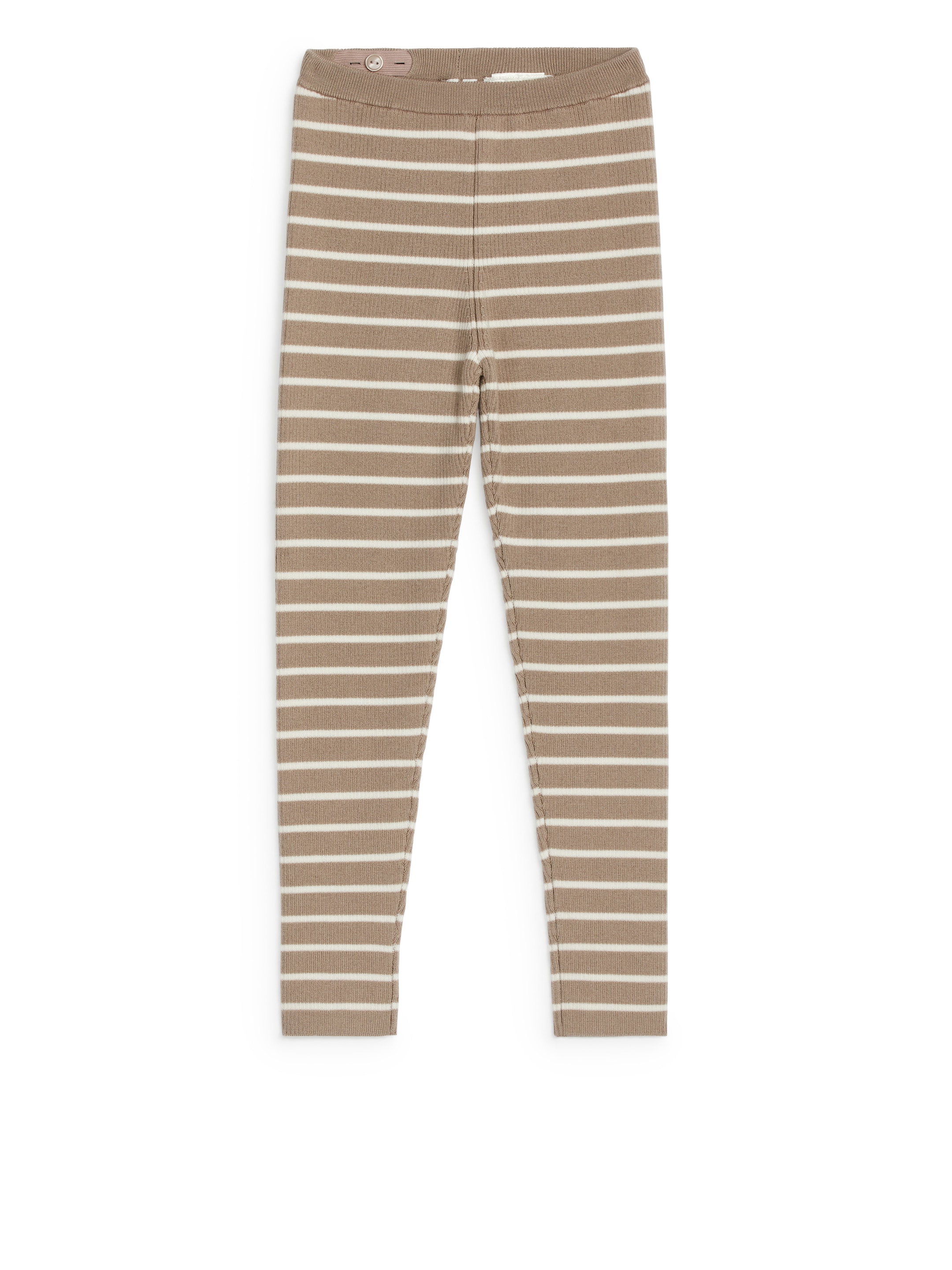 Nagyobb kép megtekintése: Gyapjúkeverék bordázott leggings - Mole/Off White - GYEREK | H&M HU 1