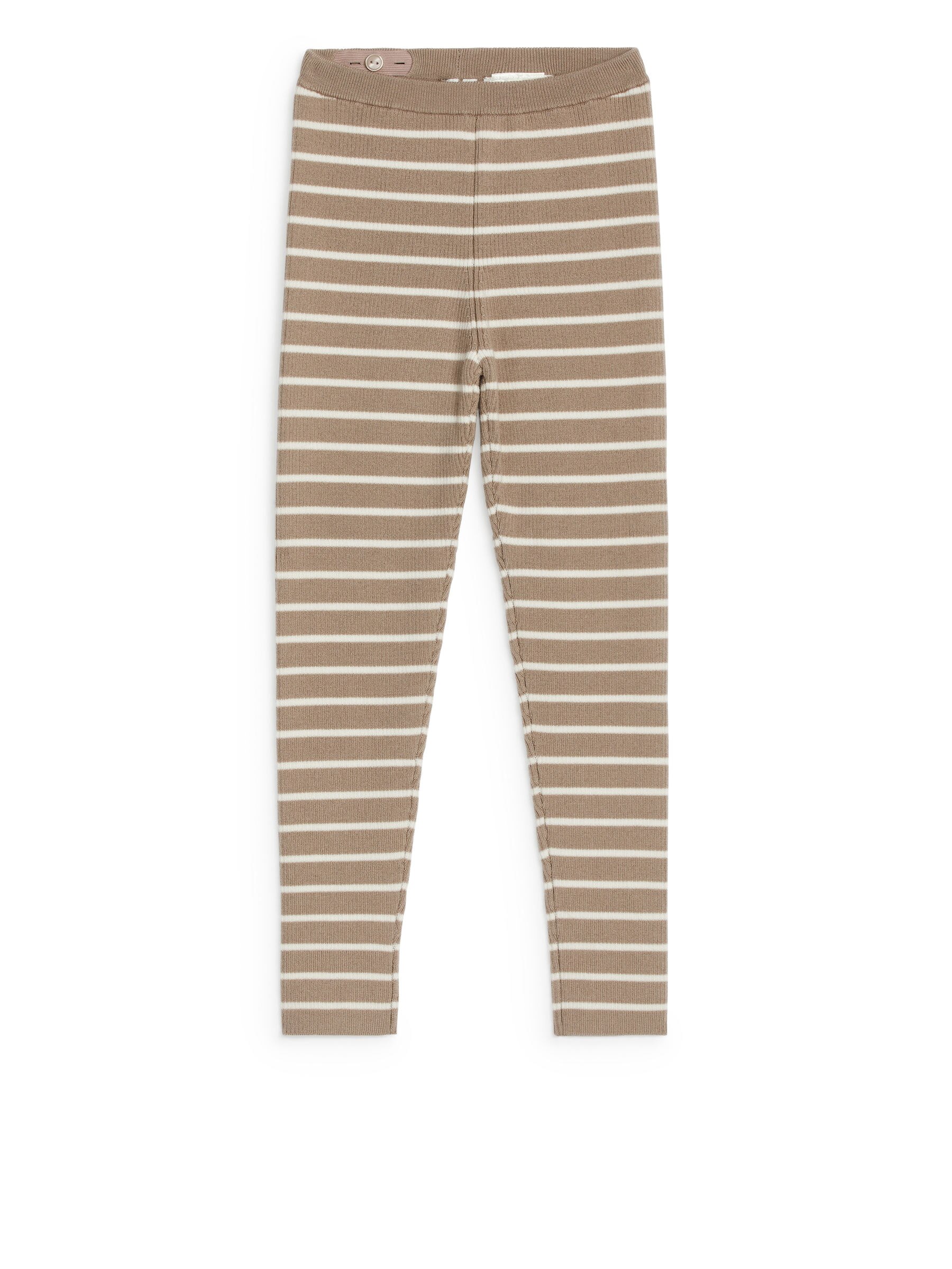 Wool-Blend Rib Leggings - Mole/Off White - Regular fit - Children - StillMedia/DescriptiveStillLife - 1