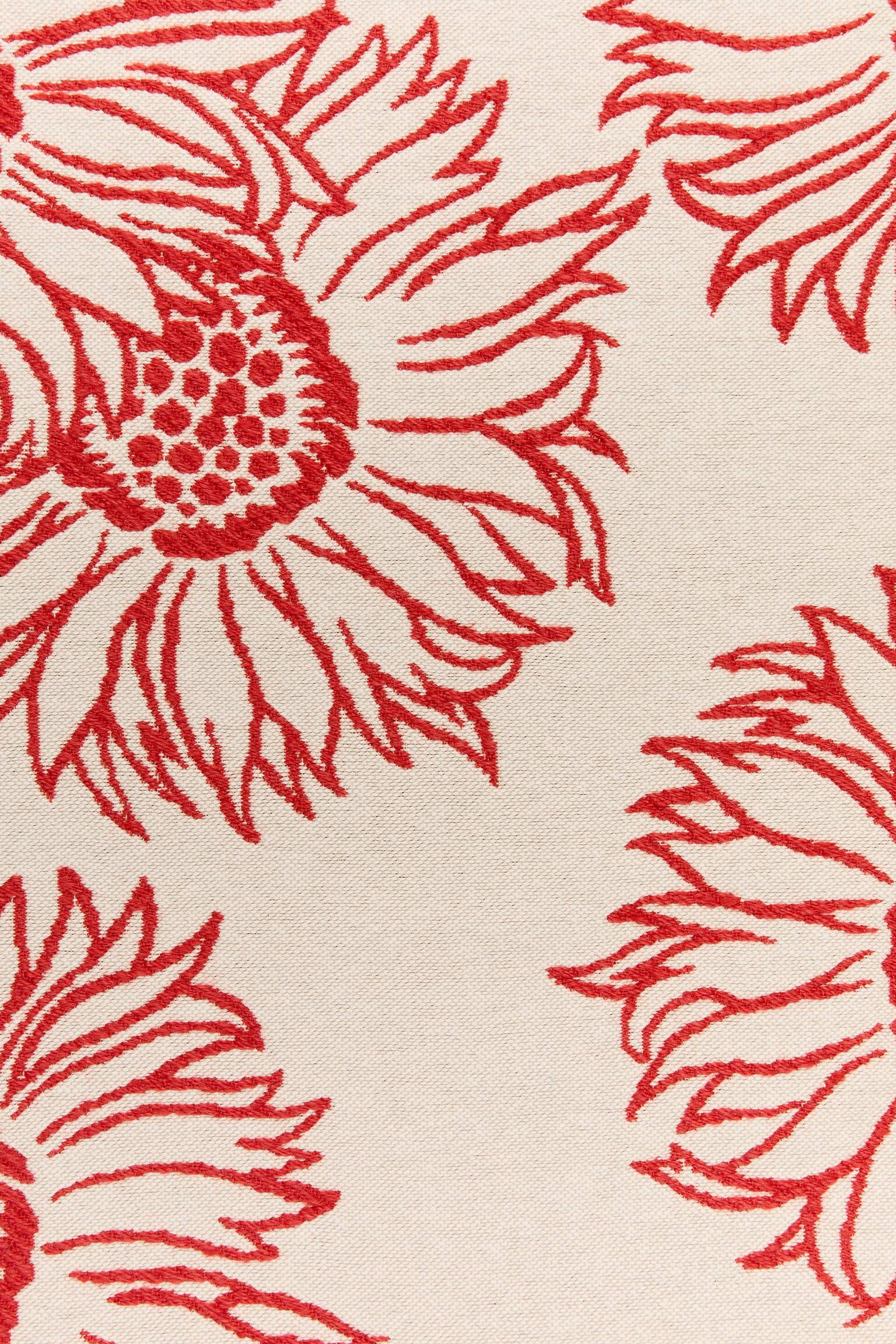 Cotton Wool Cushion Cover 50 x 50 cm - Off White/Red - 2