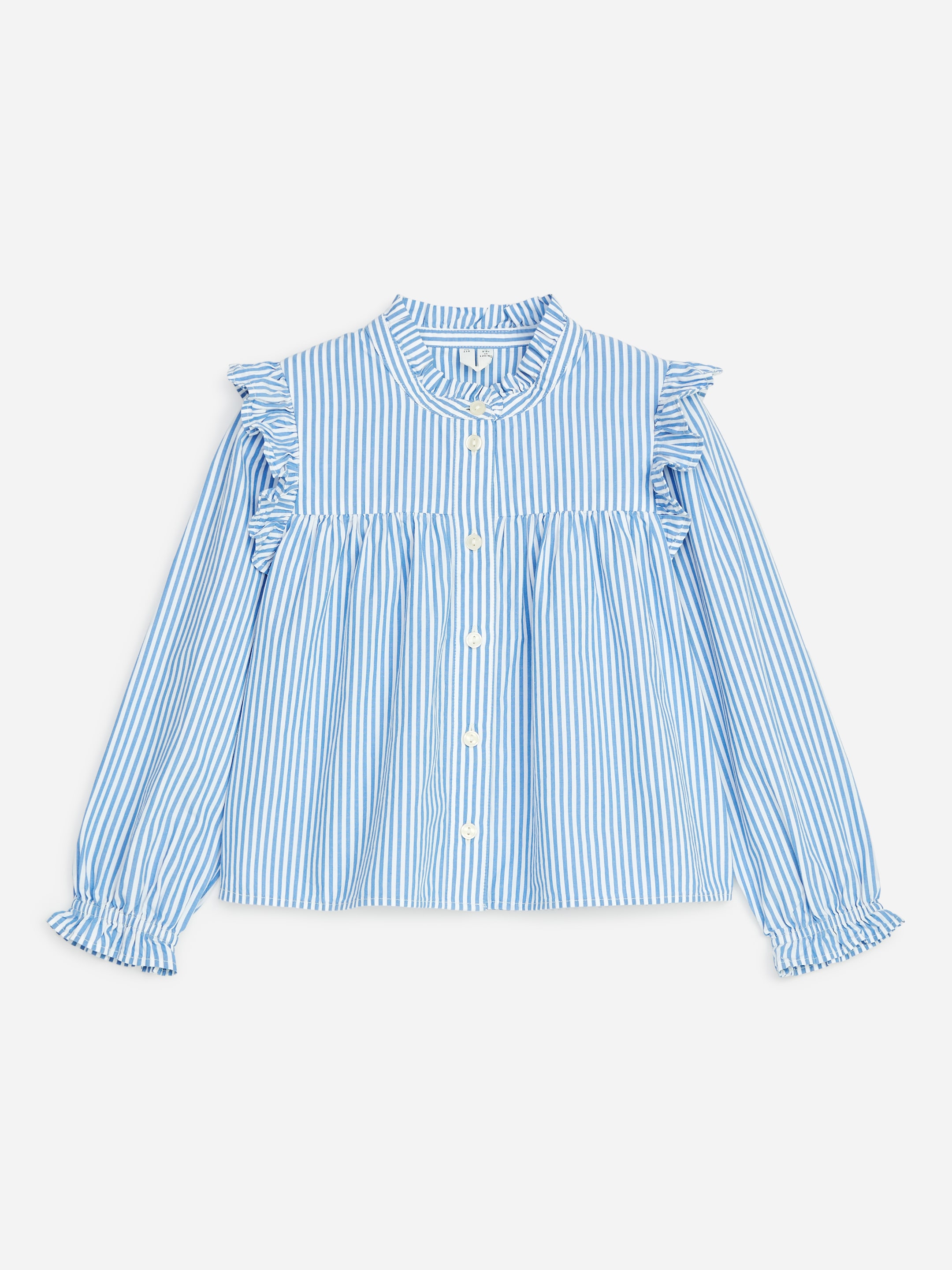 Frill Blouse-Blue-20041