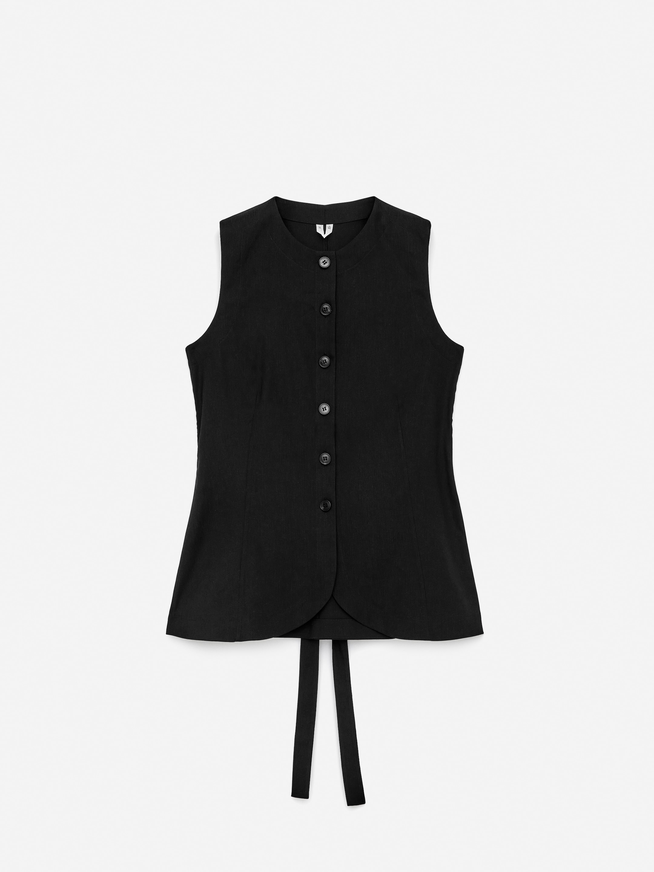 Linen-Blend Waistcoat - Black - Regular fit - Women - StillMedia/DescriptiveStillLife - 7