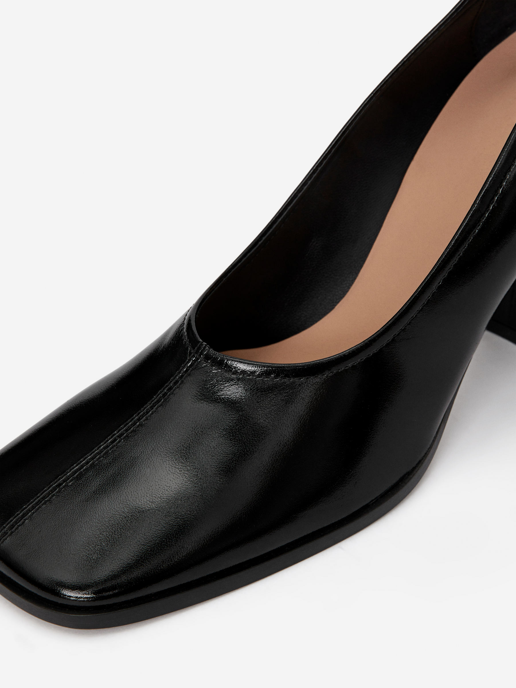 Block Heel Leather Pumps - Black - Women - StillMedia/DescriptiveDetail - 3