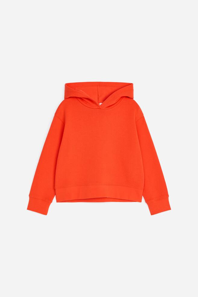 Kurzes Sweatshirt mit Kapuze - Knallrot - 1