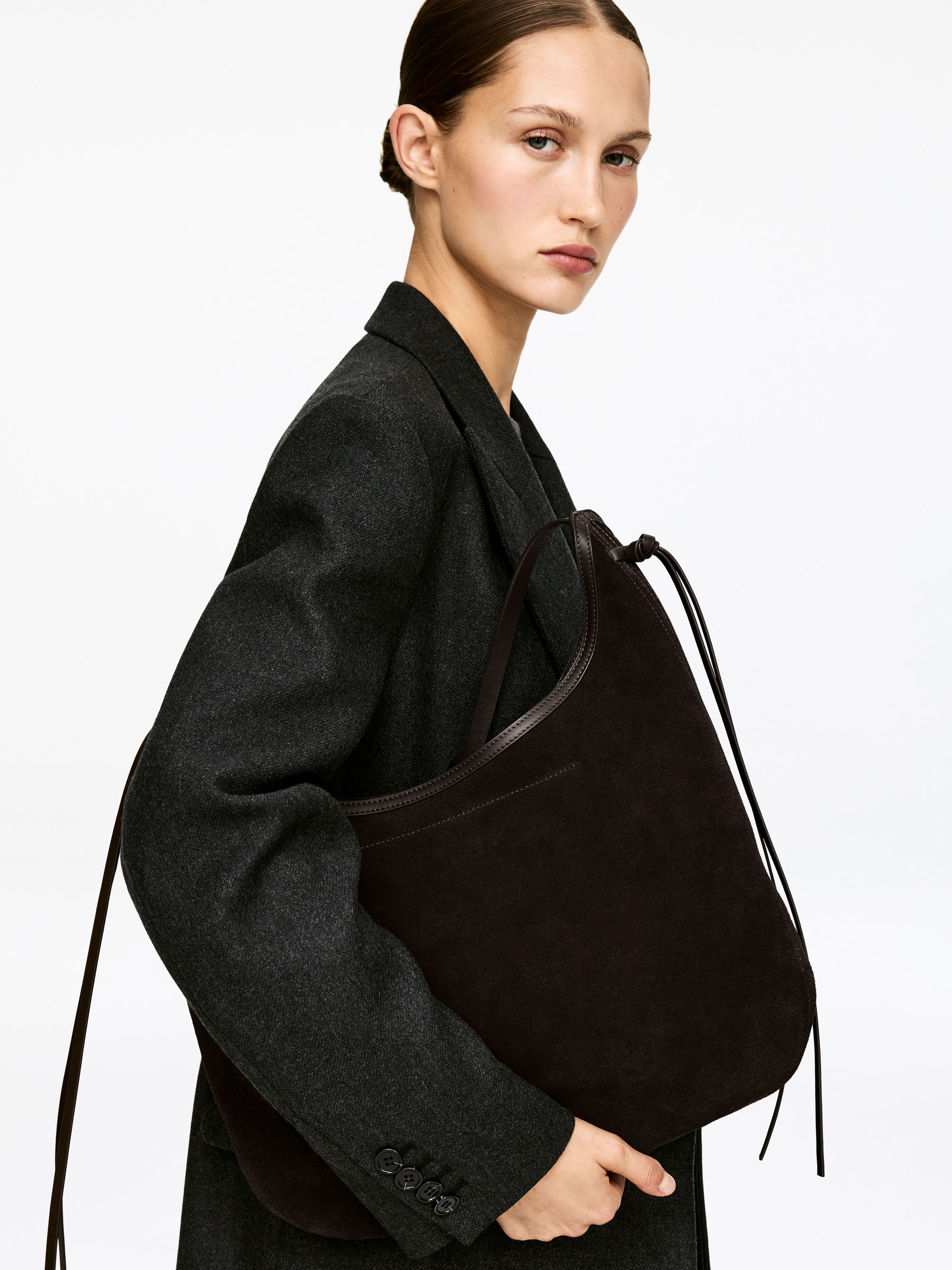 Suede Shoulder Bag - Dark Brown - Women - StillMedia/Lookbook - 6
