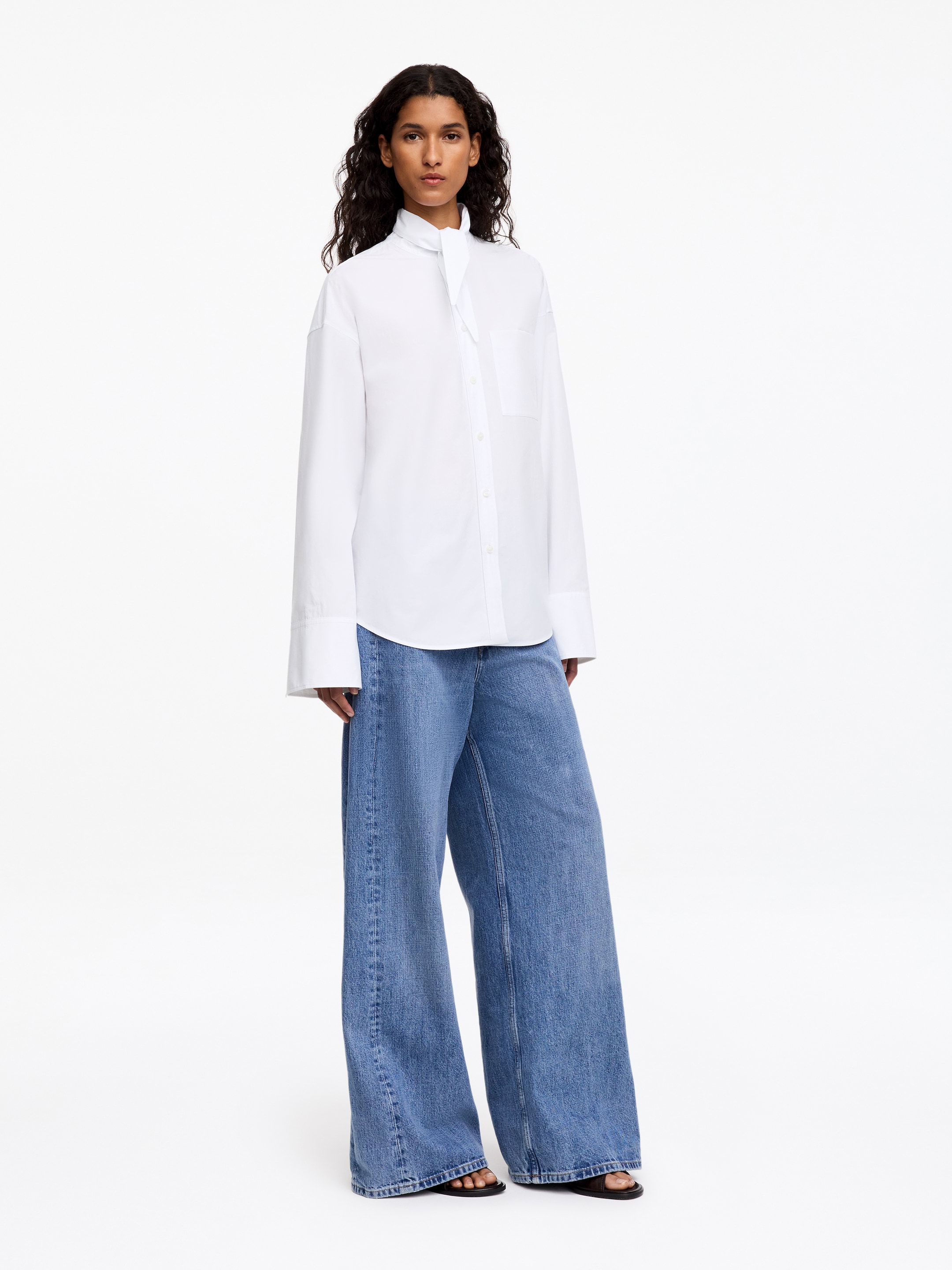 Tie-Detail Pima Cotton Shirt - White - Regular fit - women - StillMedia/Lookbook - 6