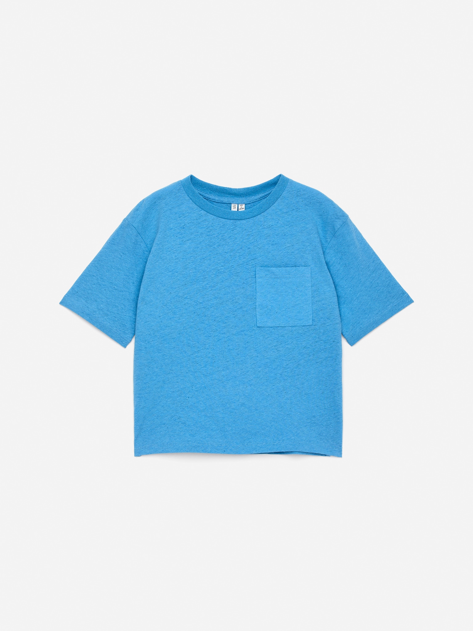 T-shirt de linho e algodão - Turquesa/Verde poeira/Vermelho