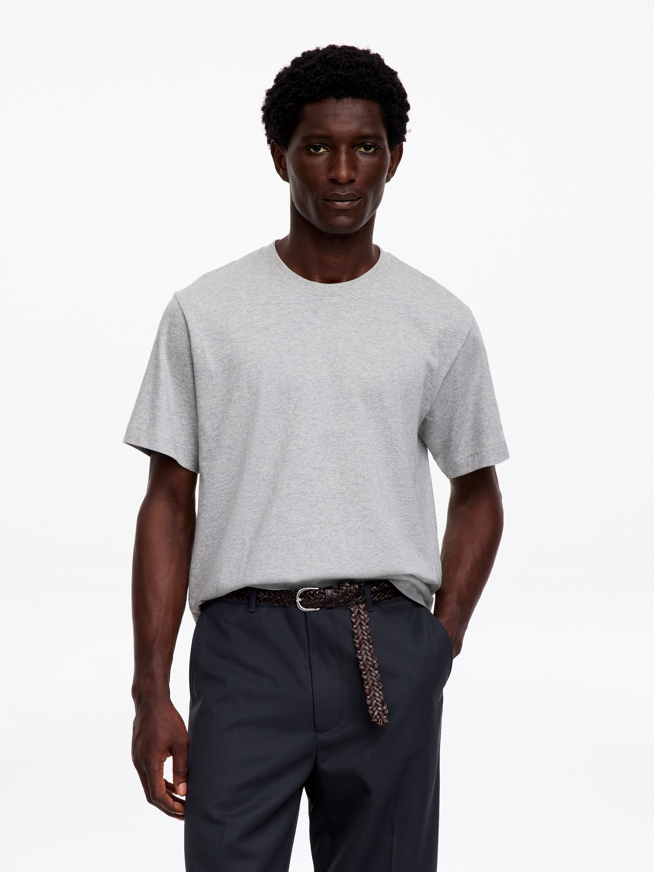 T-shirt décontracté 220 GSM-Grey-10472