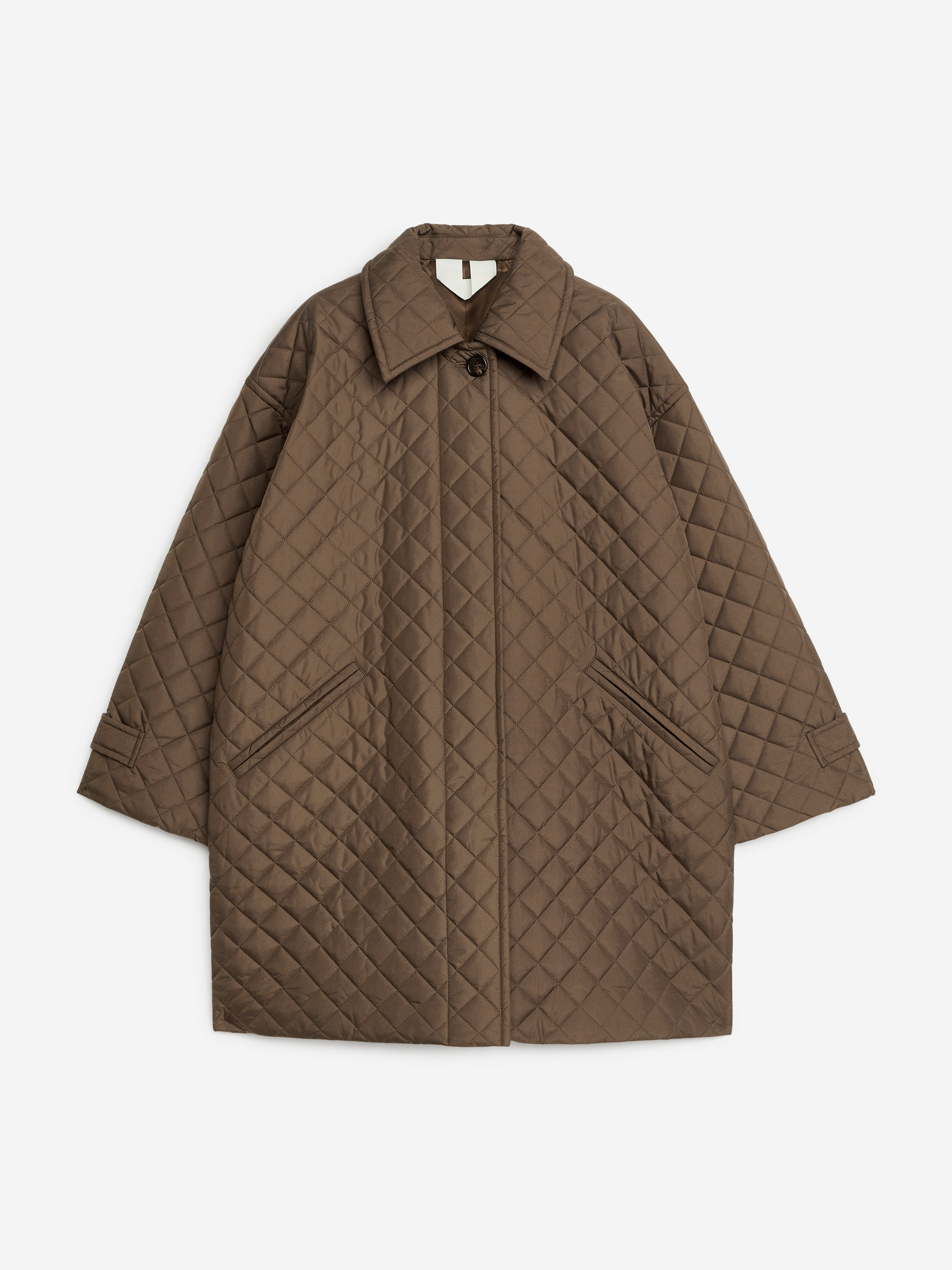 Oversized Quilted Coat-#65594F-7512