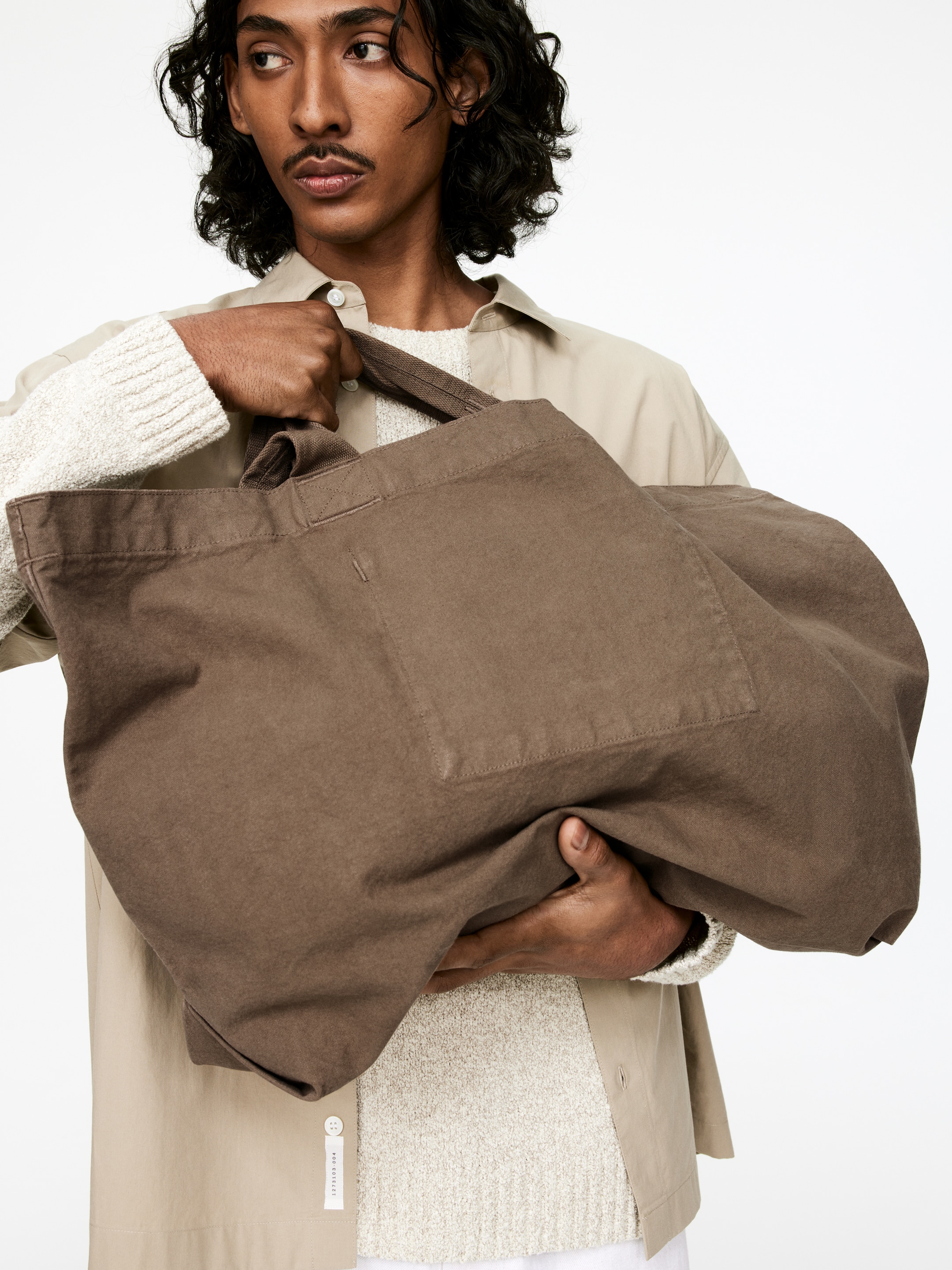 Grotere afbeelding bekijken: Oversized canvas tas - Taupe - HEREN | H&M BE 2