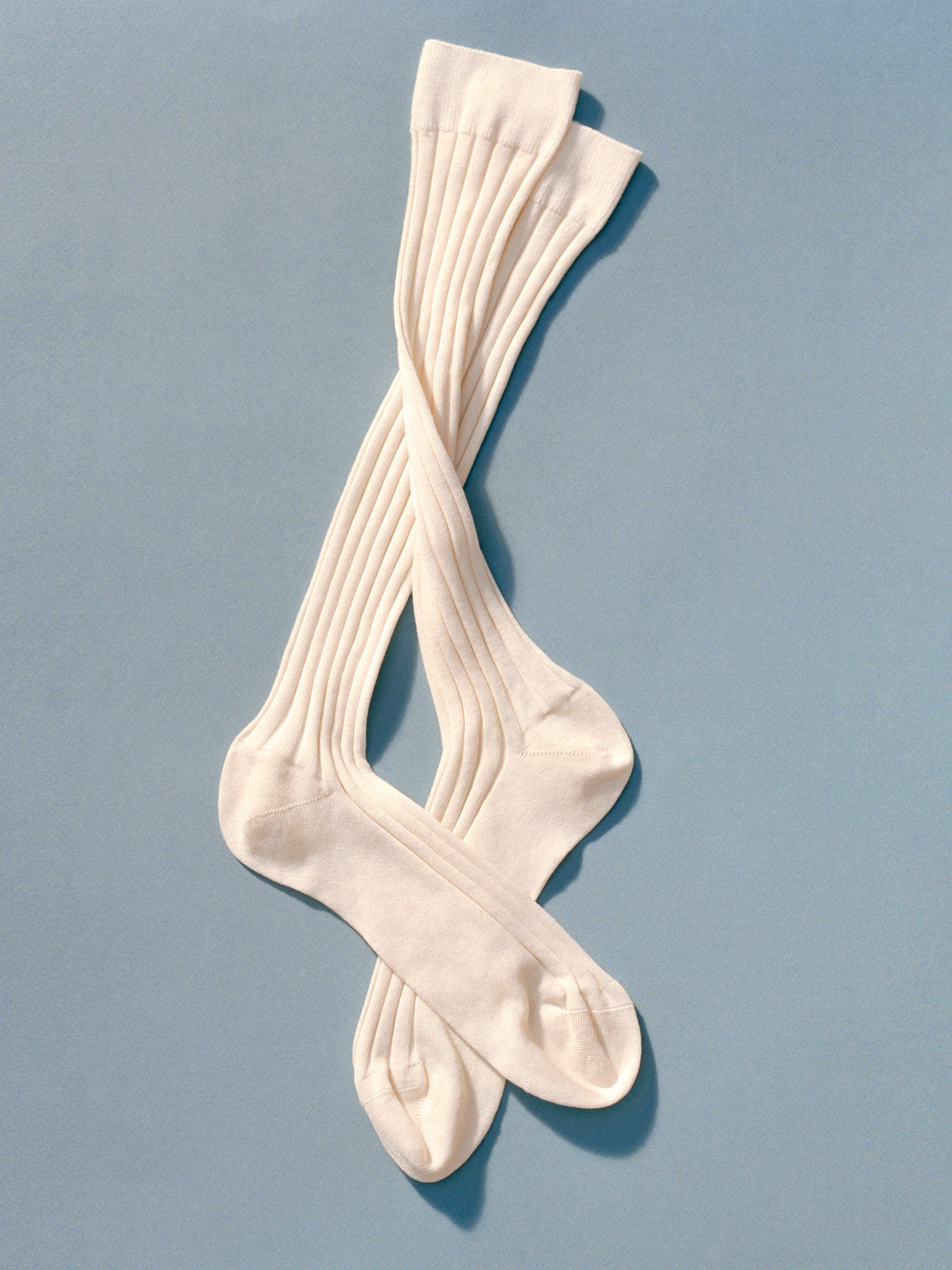Ribbed Silk-blend Socks - White - Women - StillMedia/Environmental - 1