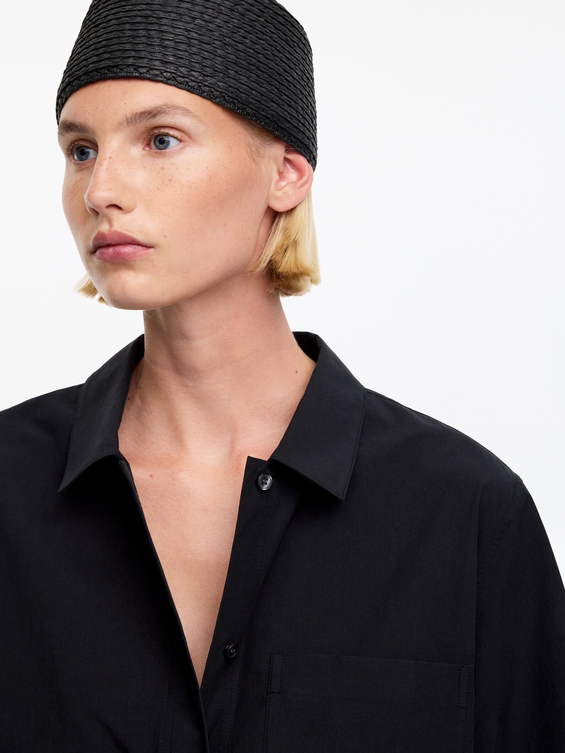 Straw Pillbox Hat - Black - Women - StillMedia/Lookbook - 4