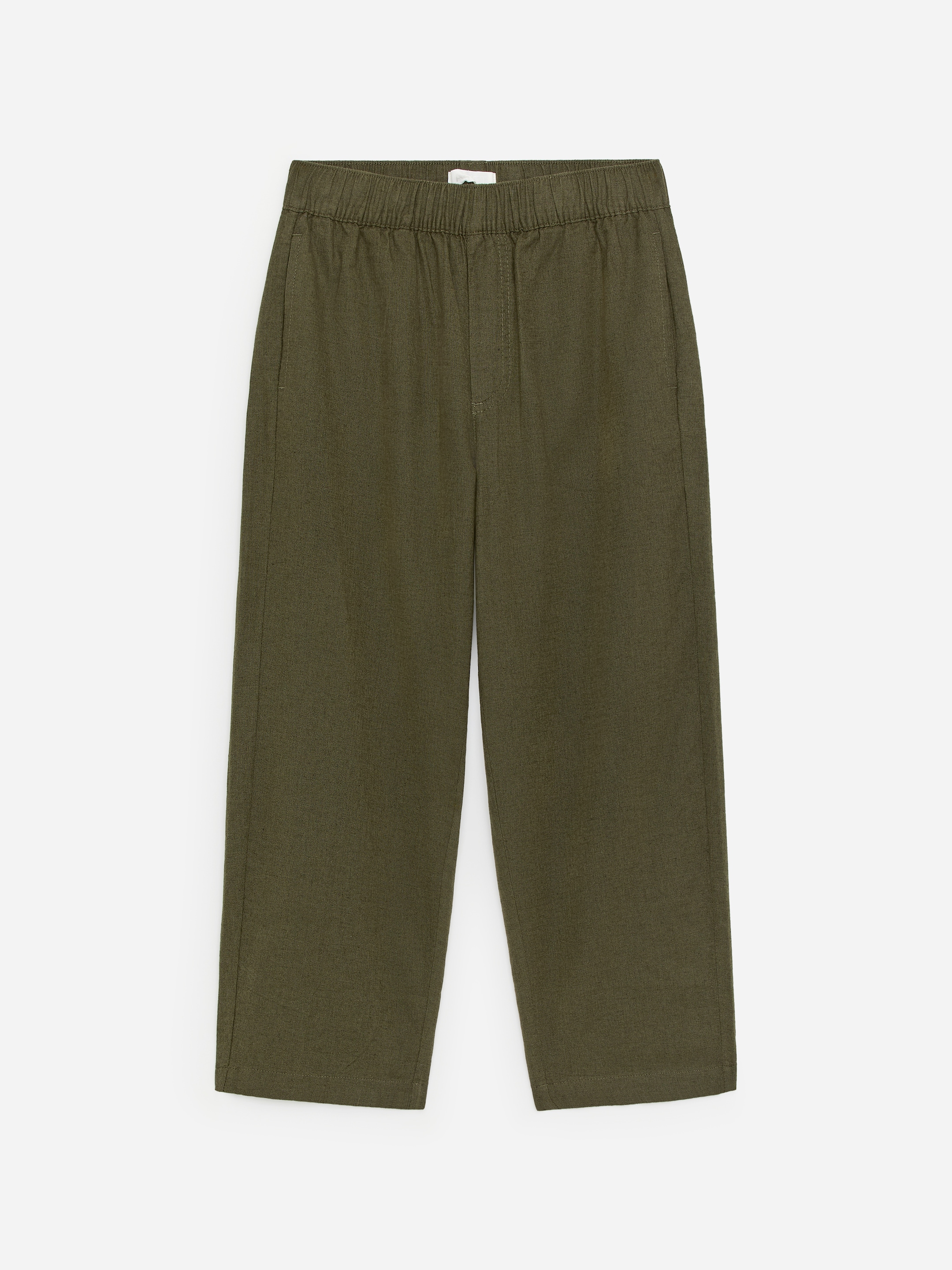 Pull-On Linen Blend Trousers-#49472f-18792