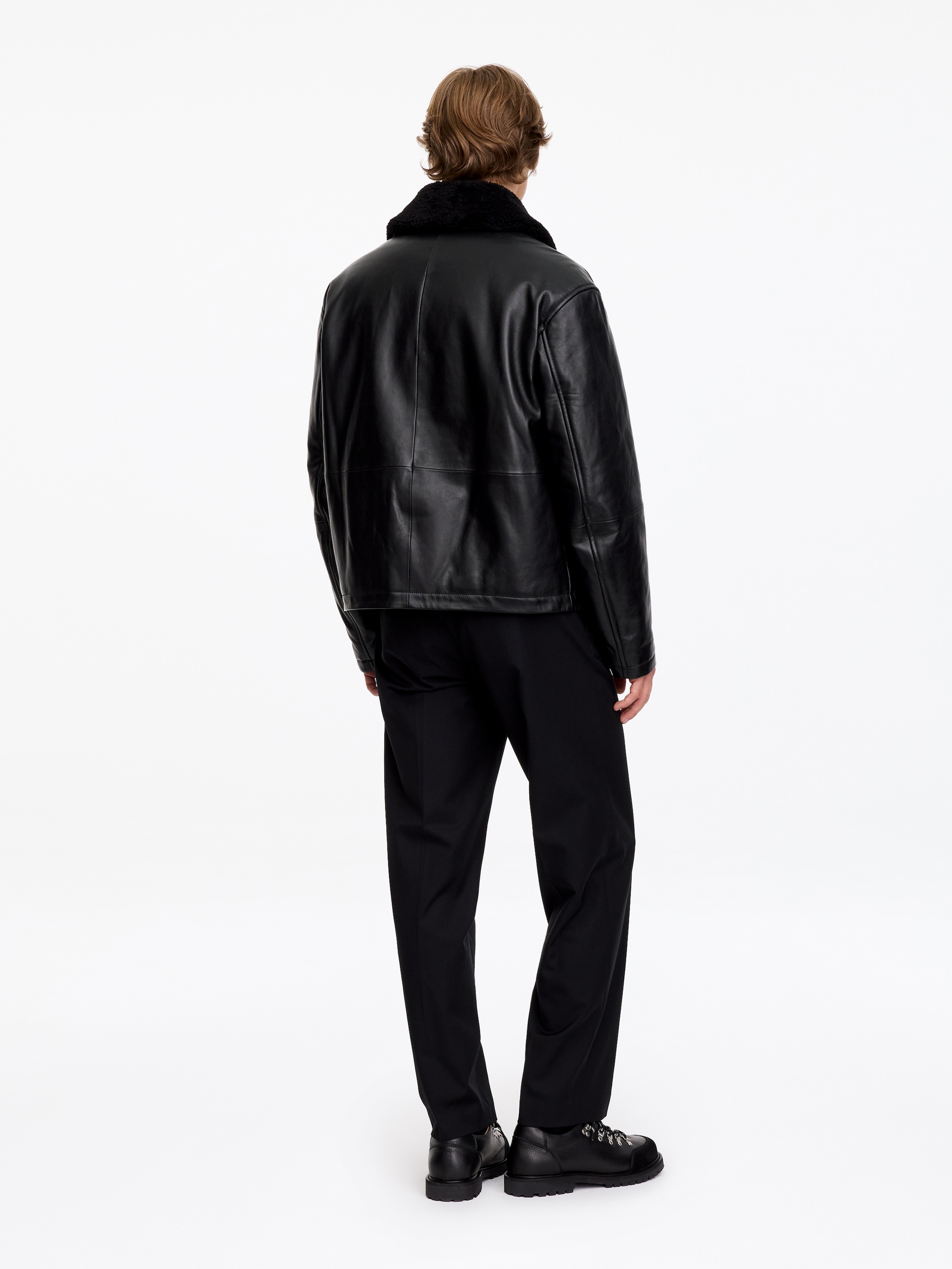 Leather Aviator Jacket - Black - Regular fit - men - StillMedia/Lookbook - 7