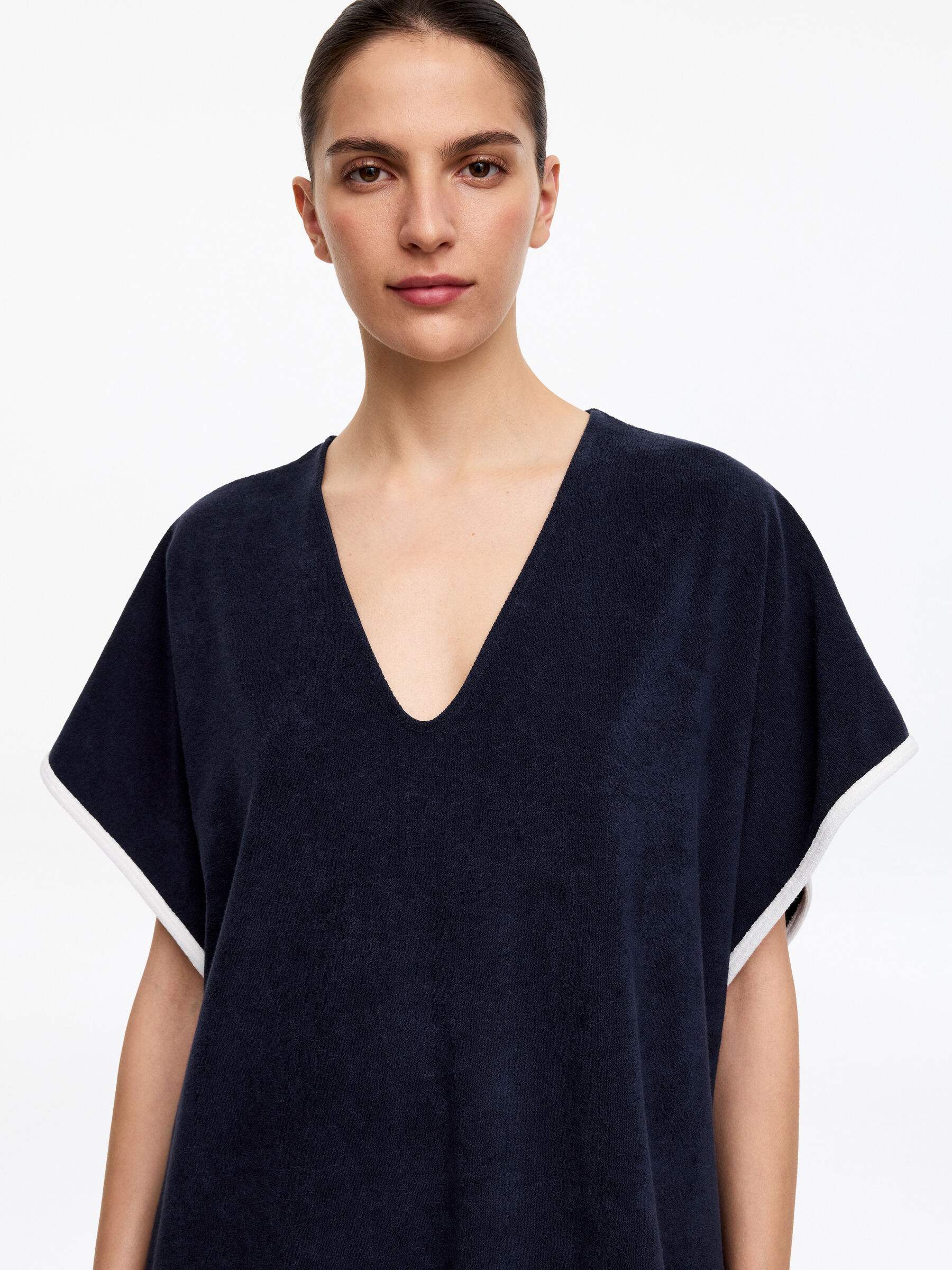 Towelling Beach Dress - Navy - Regular fit - Women - StillMedia/Lookbook - 3