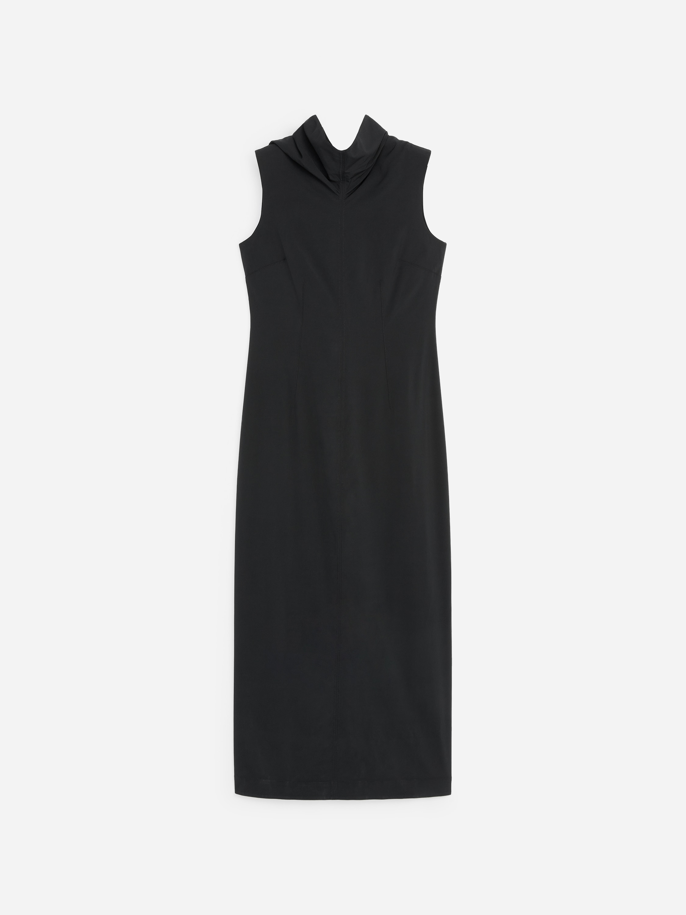 Abito on scollo drappeggiato - Nero