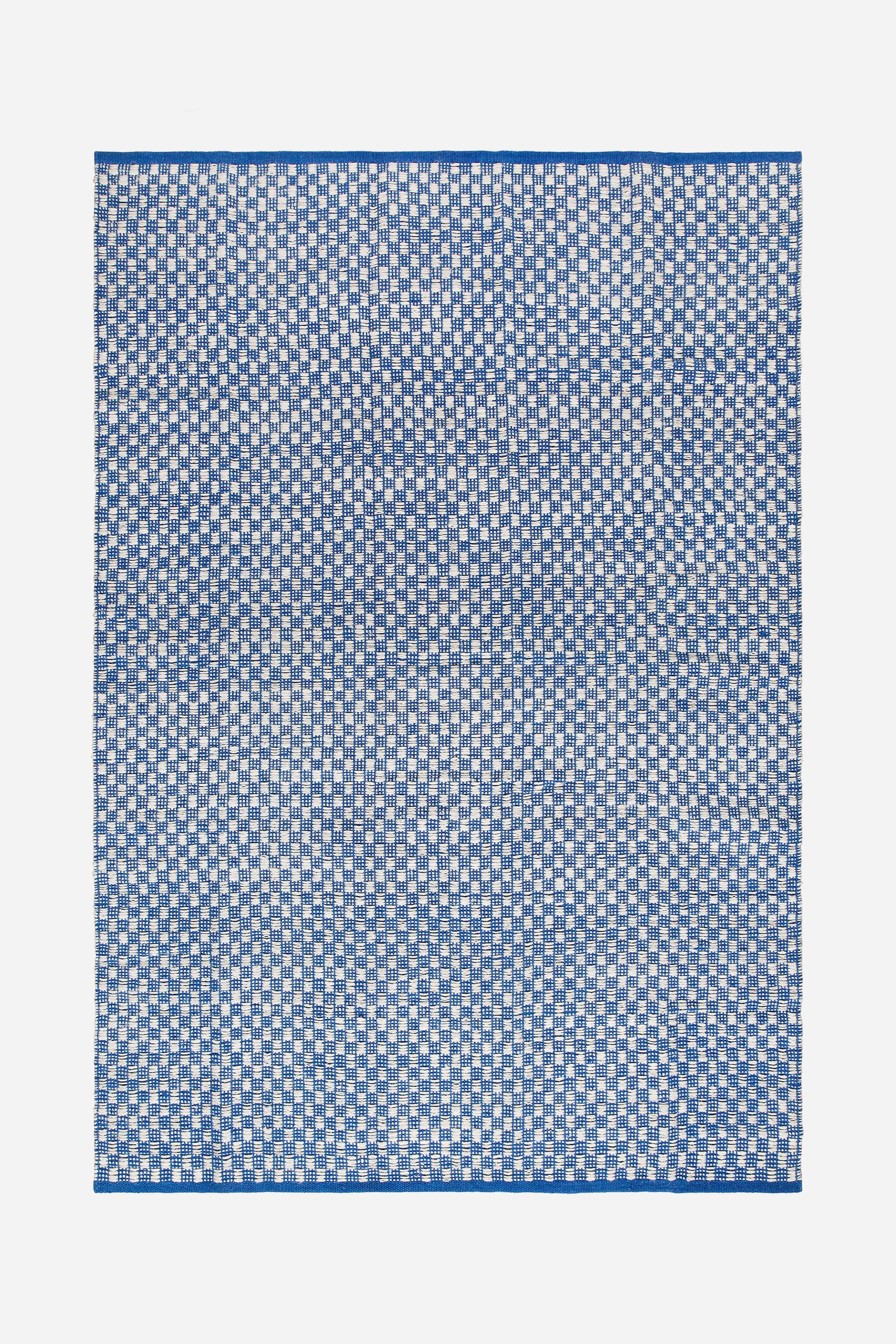 Juteteppich, 200 x 300 cm - Blau/Cremeweiß
