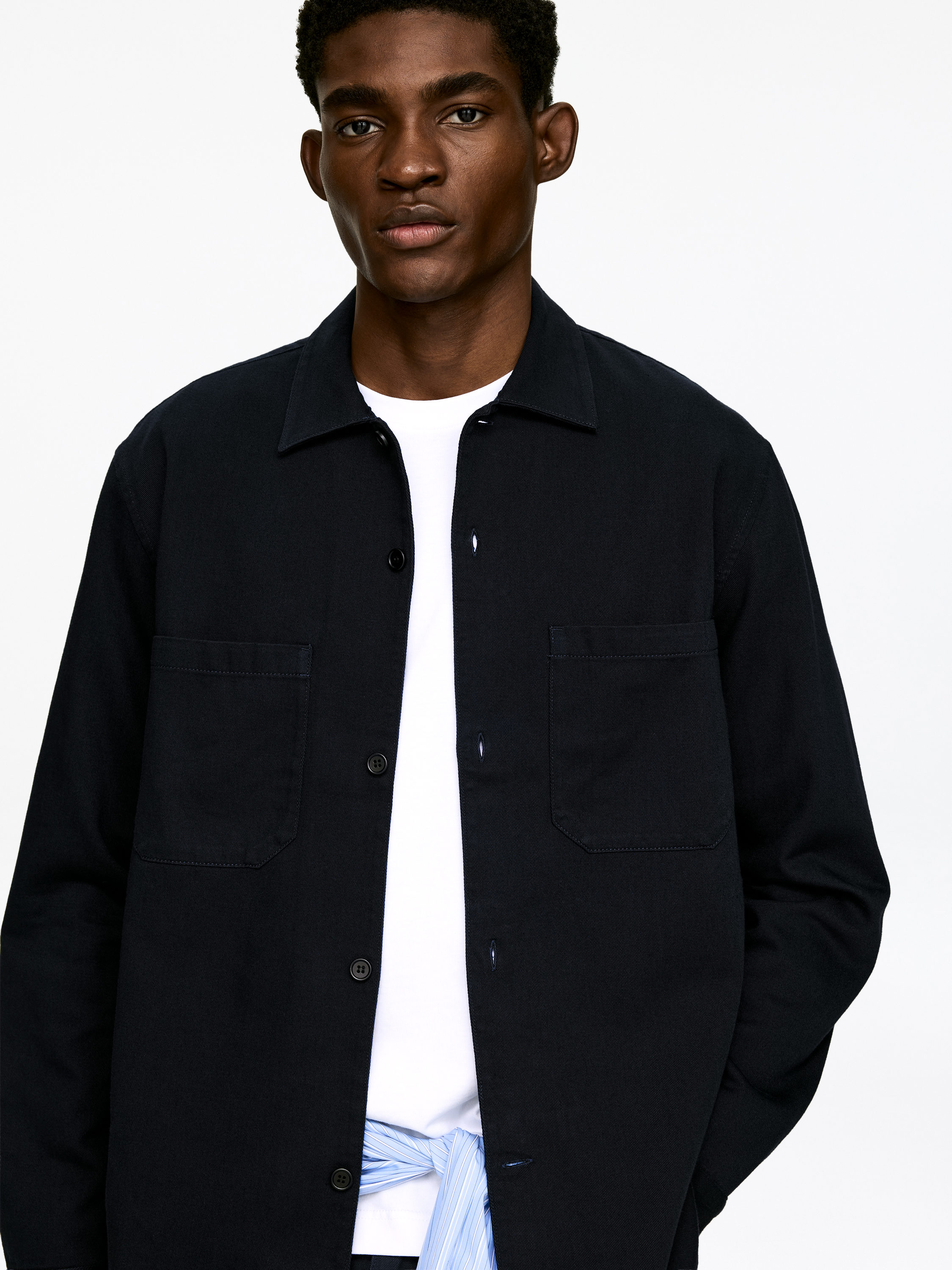 Surchemise en sergé de coton - Bleu foncé - Homme - StillMedia/Lookbook - 10