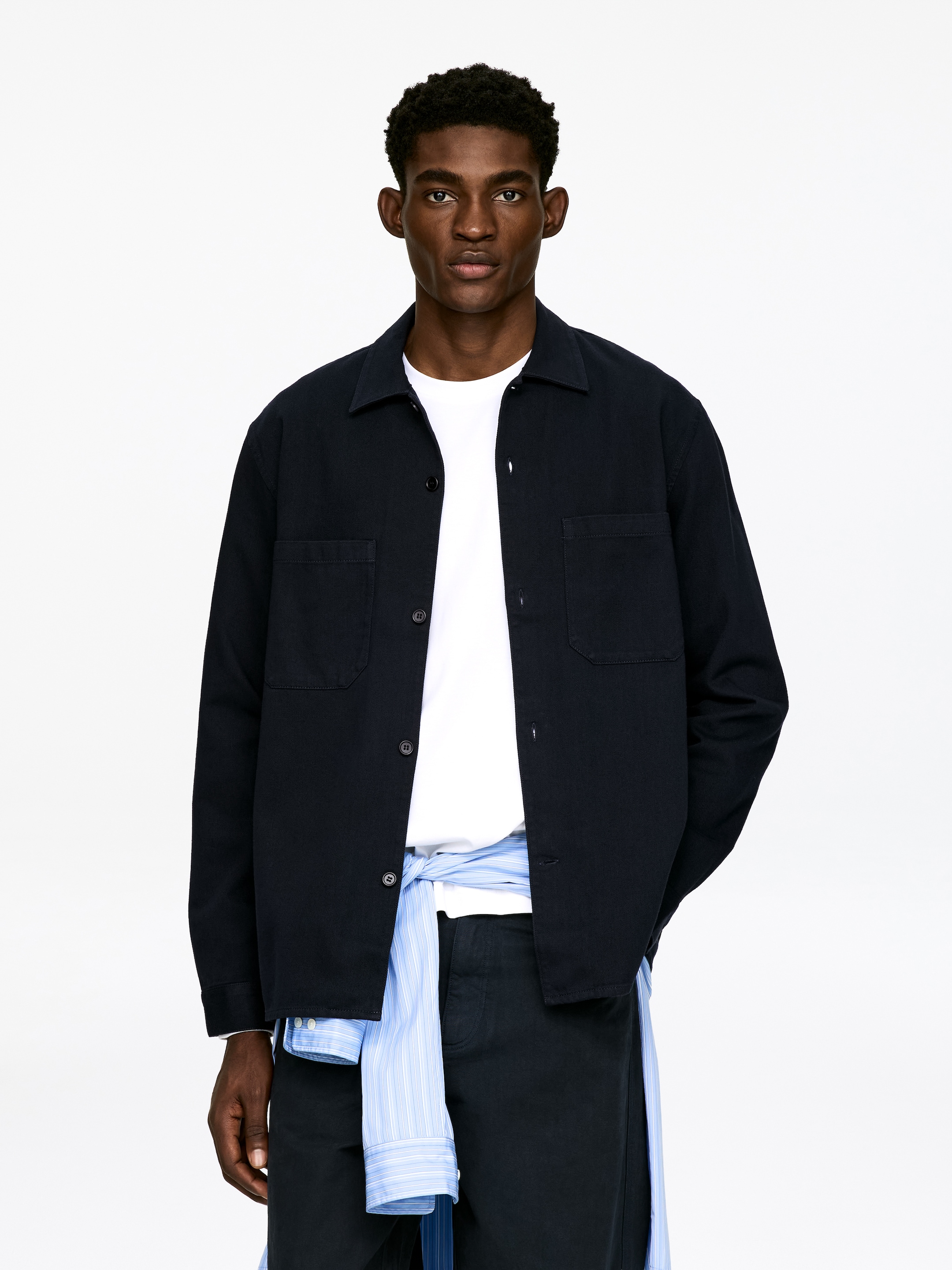 Vis større bilde: Twill-overskjorte i bomull - Mørkeblå - HERRE | H&M NO 1