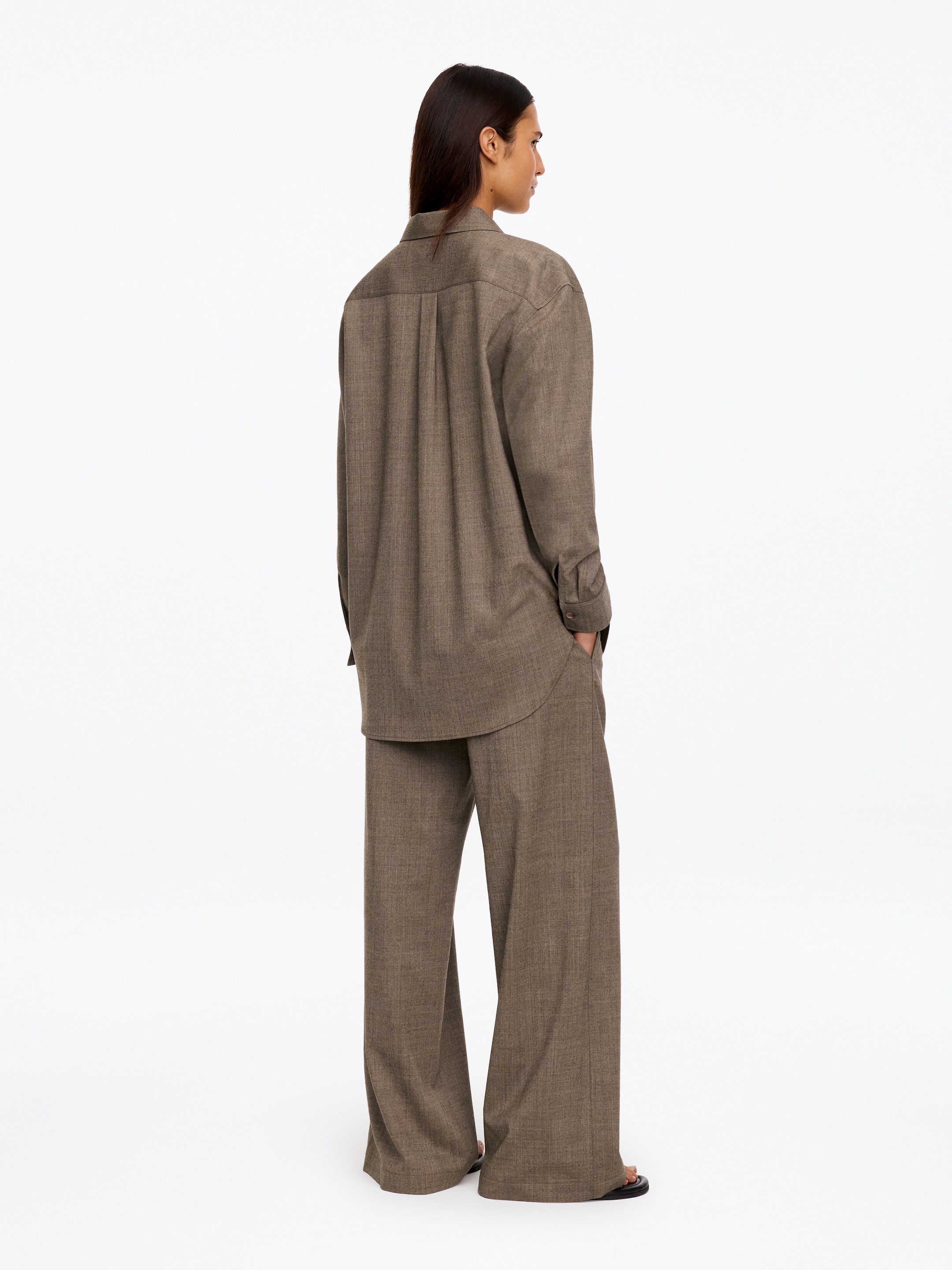 Koszula z flaneli z wełną - Ciemnobrązowy - Fason swobodny - women - StillMedia/Lookbook - 4