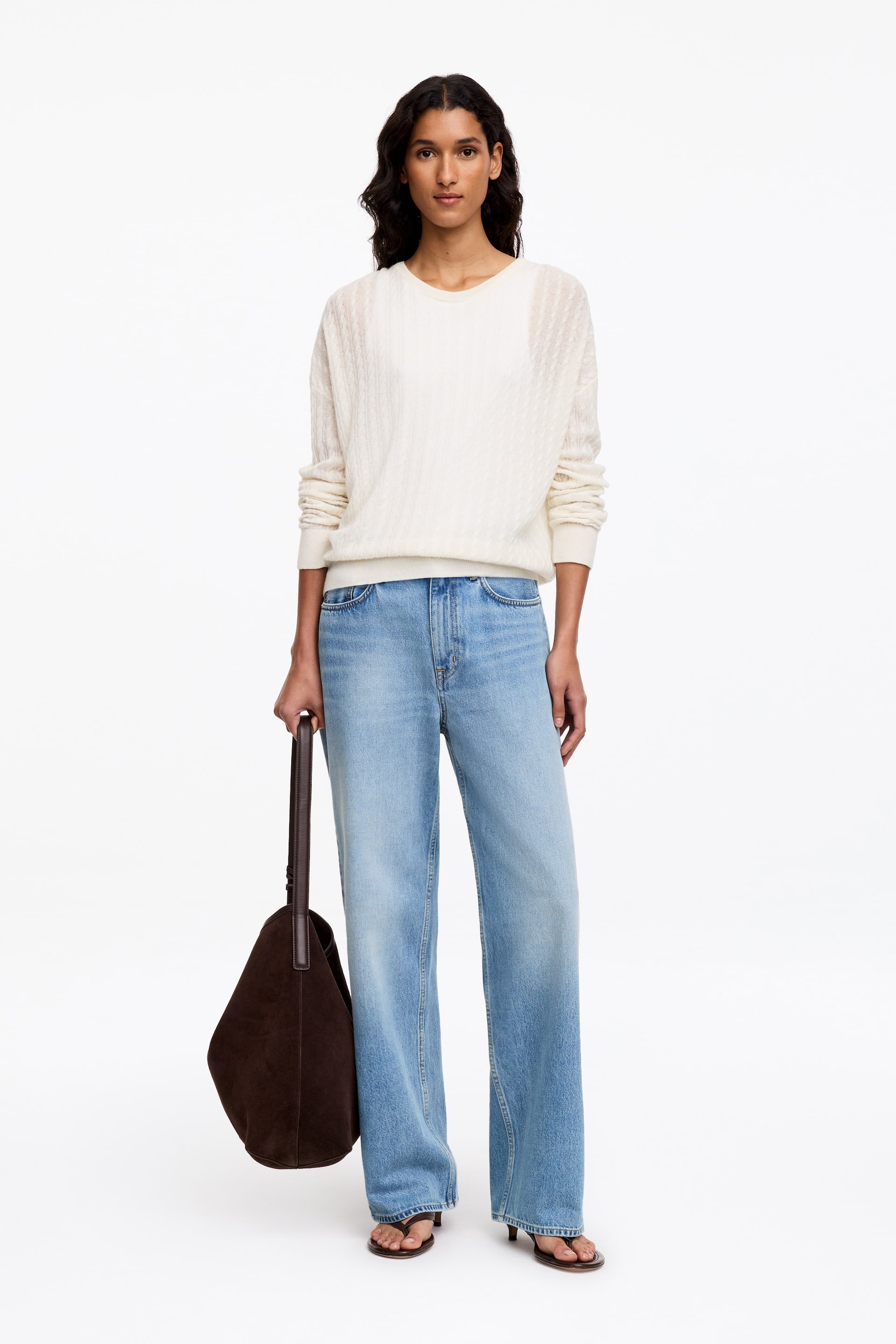 Grösseres Bild ansehen: CORAL Wide Jeans - Verwaschenes Blau - DAMEN | H&M CH 1