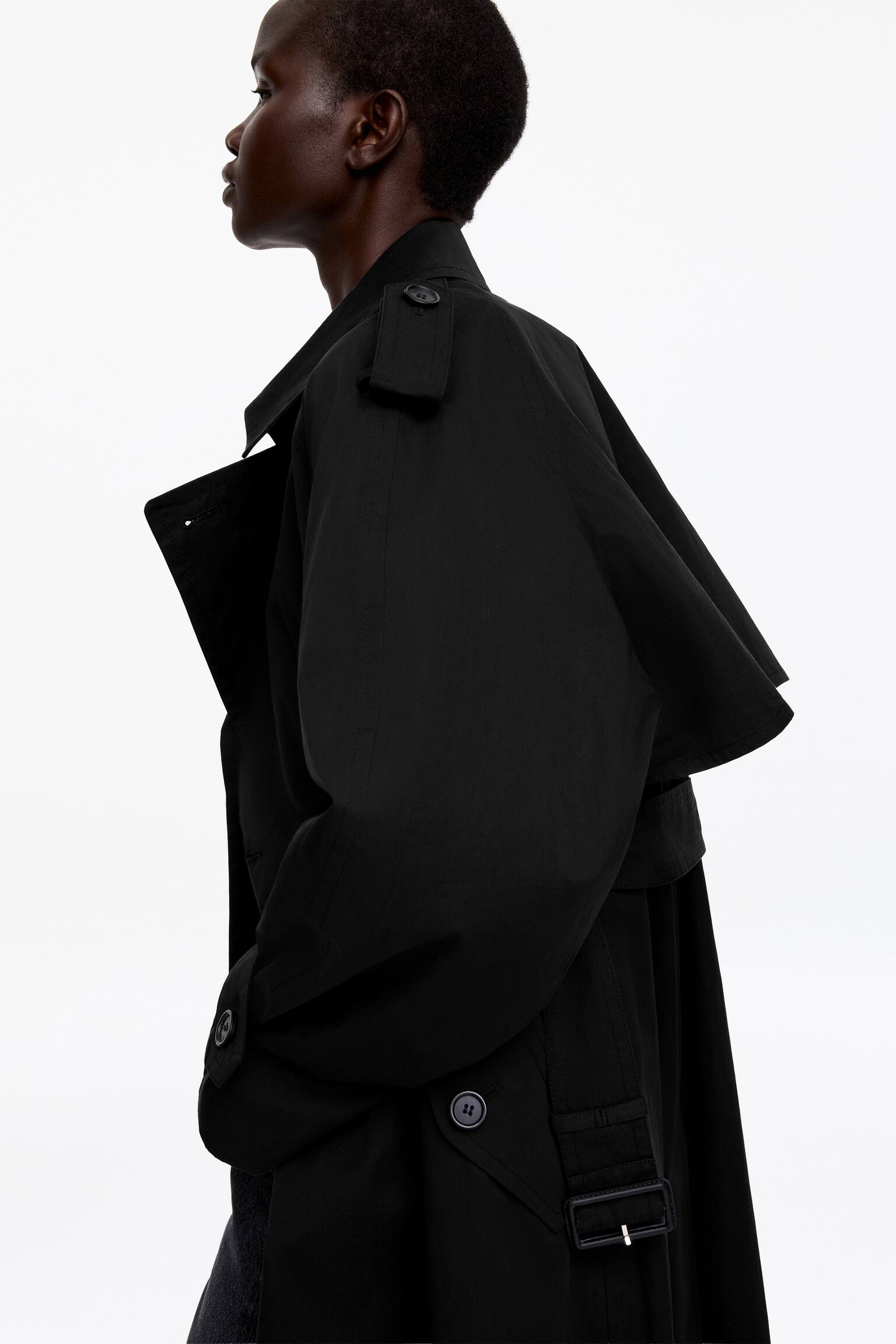 Oversize-Trenchcoat - Schwarz - 8