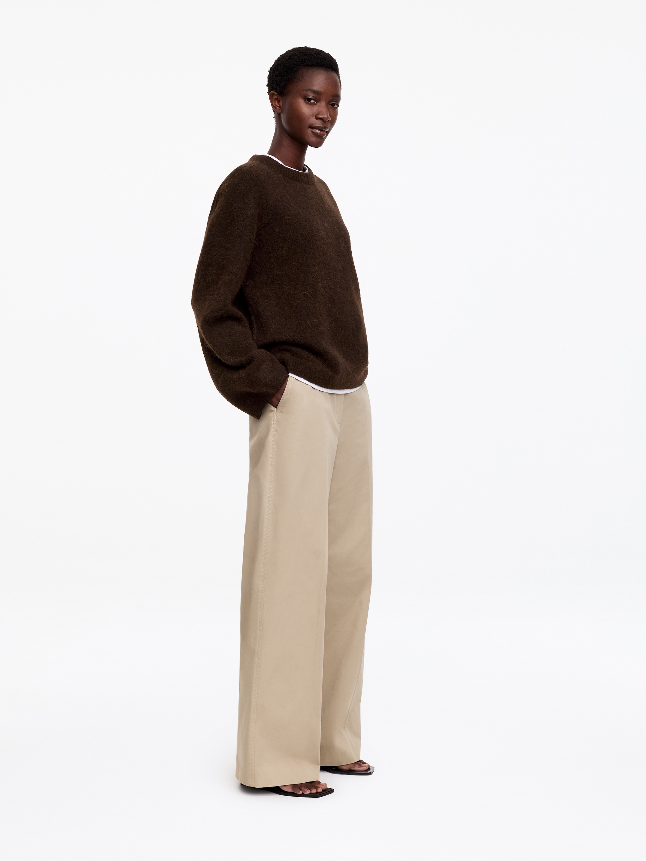 Alpaca-Wool Blend Jumper - Dark Brown - Oversized - women - StillMedia/Lookbook - 19