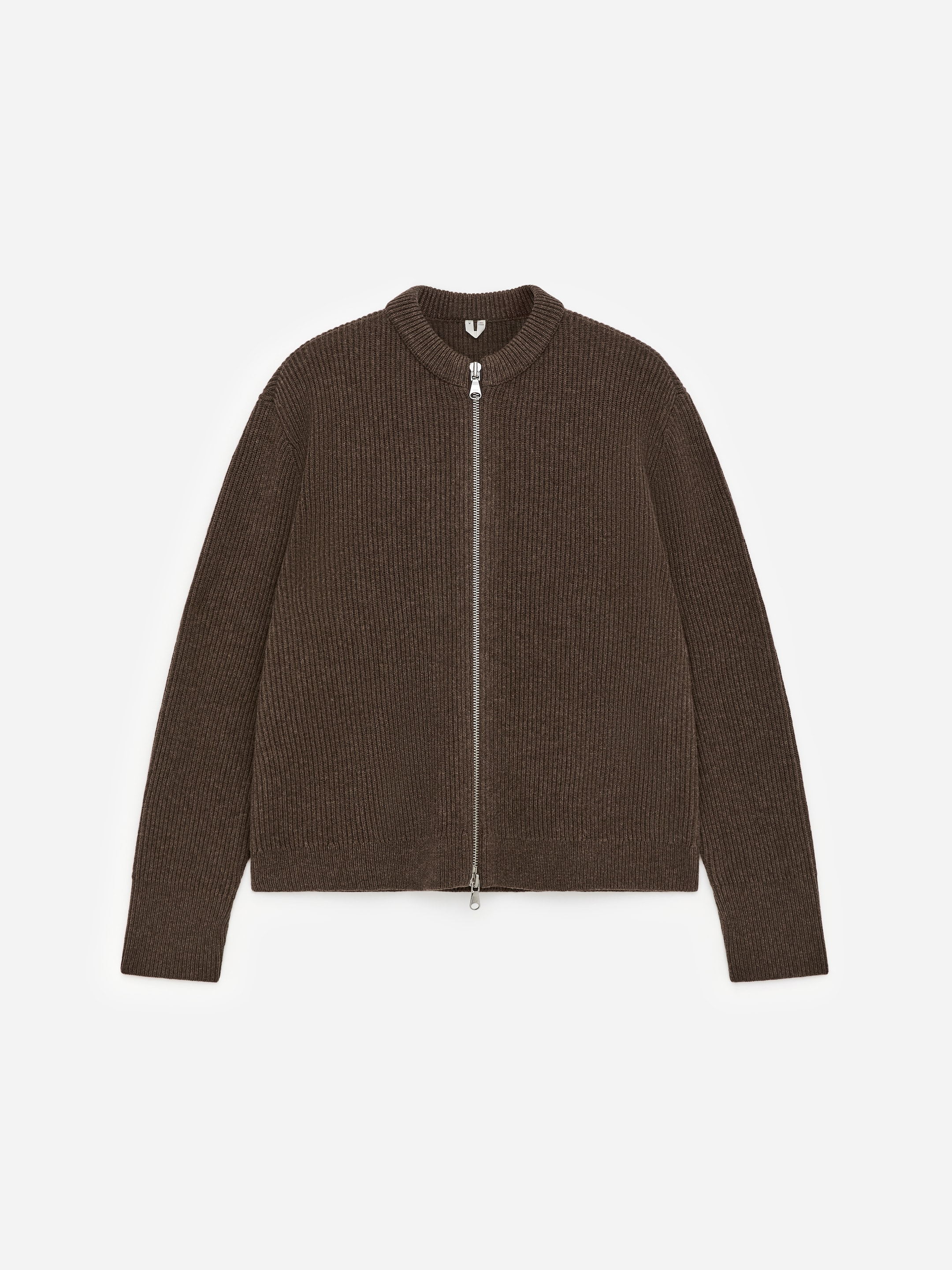 Strickjacke aus Wolle mit Reißverschluss-#6C5B51-17261
