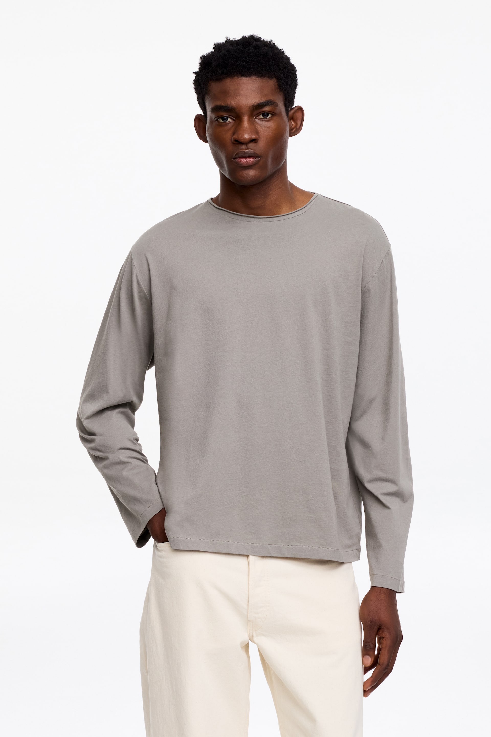 Visualizza l'immagine ingrandita: Langarmshirt - Graubraun - UOMO | H&M CH 1