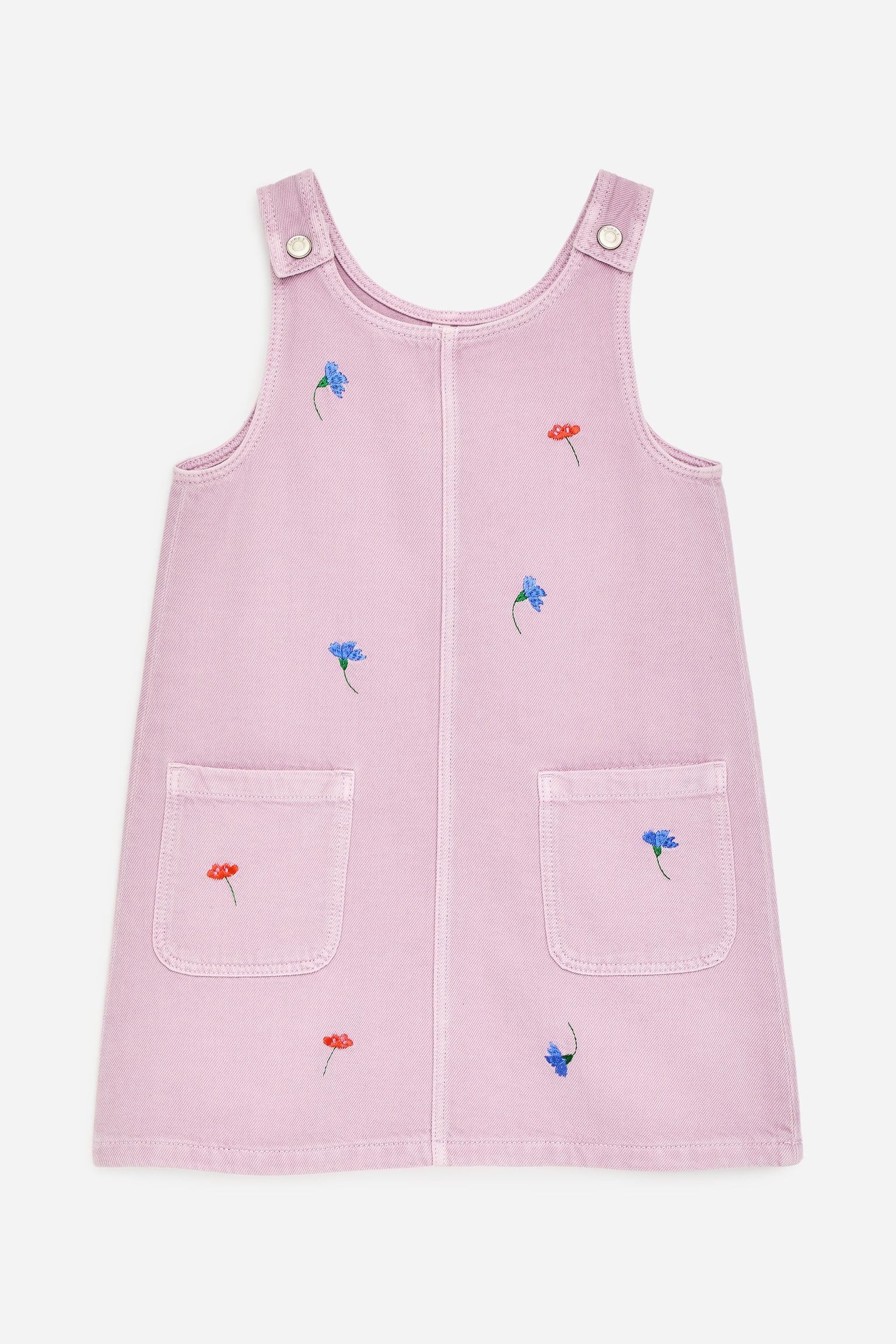 Robe en jean brodée - Mauve