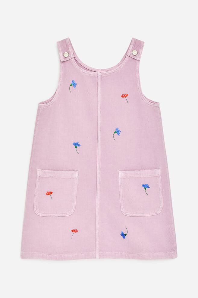 Besticktes Jeanskleid - Lila - 1