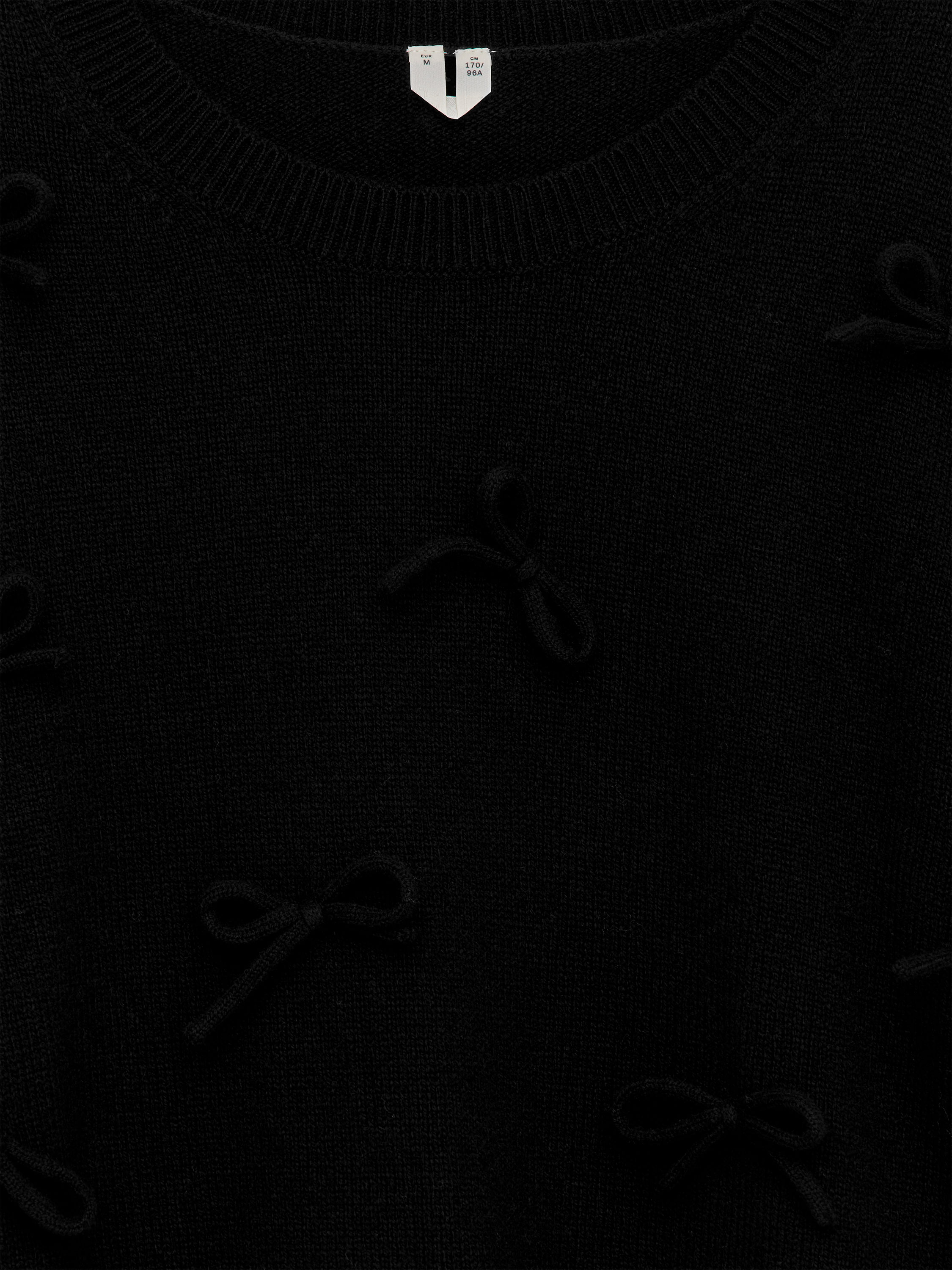 Wool Bow Jumper - Black - Loose fit - Women - StillMedia/DescriptiveDetail - 2