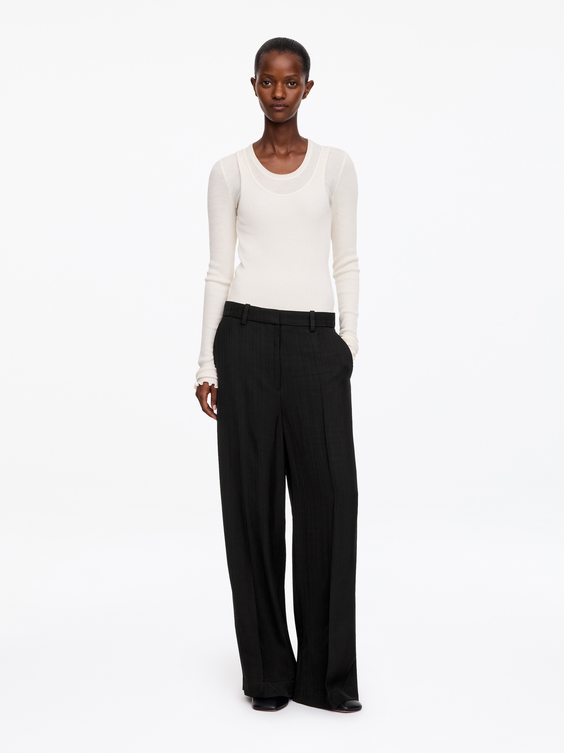 Relaxed Tailored Trousers-Black-21221