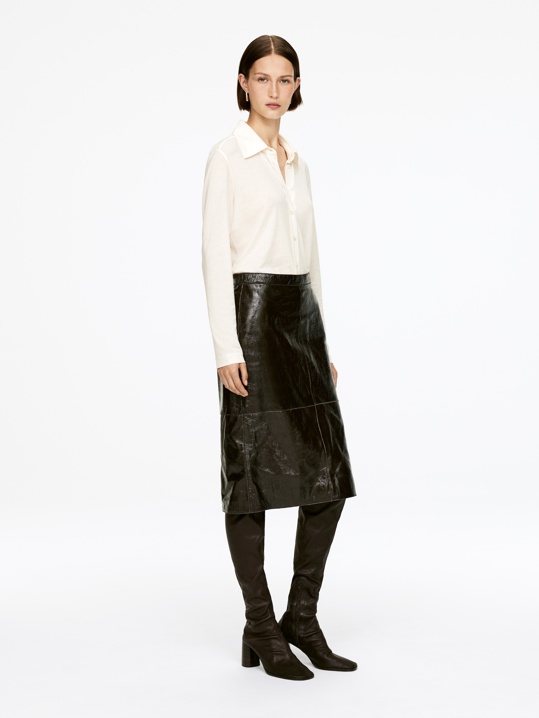 Ver imagem maior: Camisa de mistura de liocel - Branco sujo - SENHORA | H&M PT 2