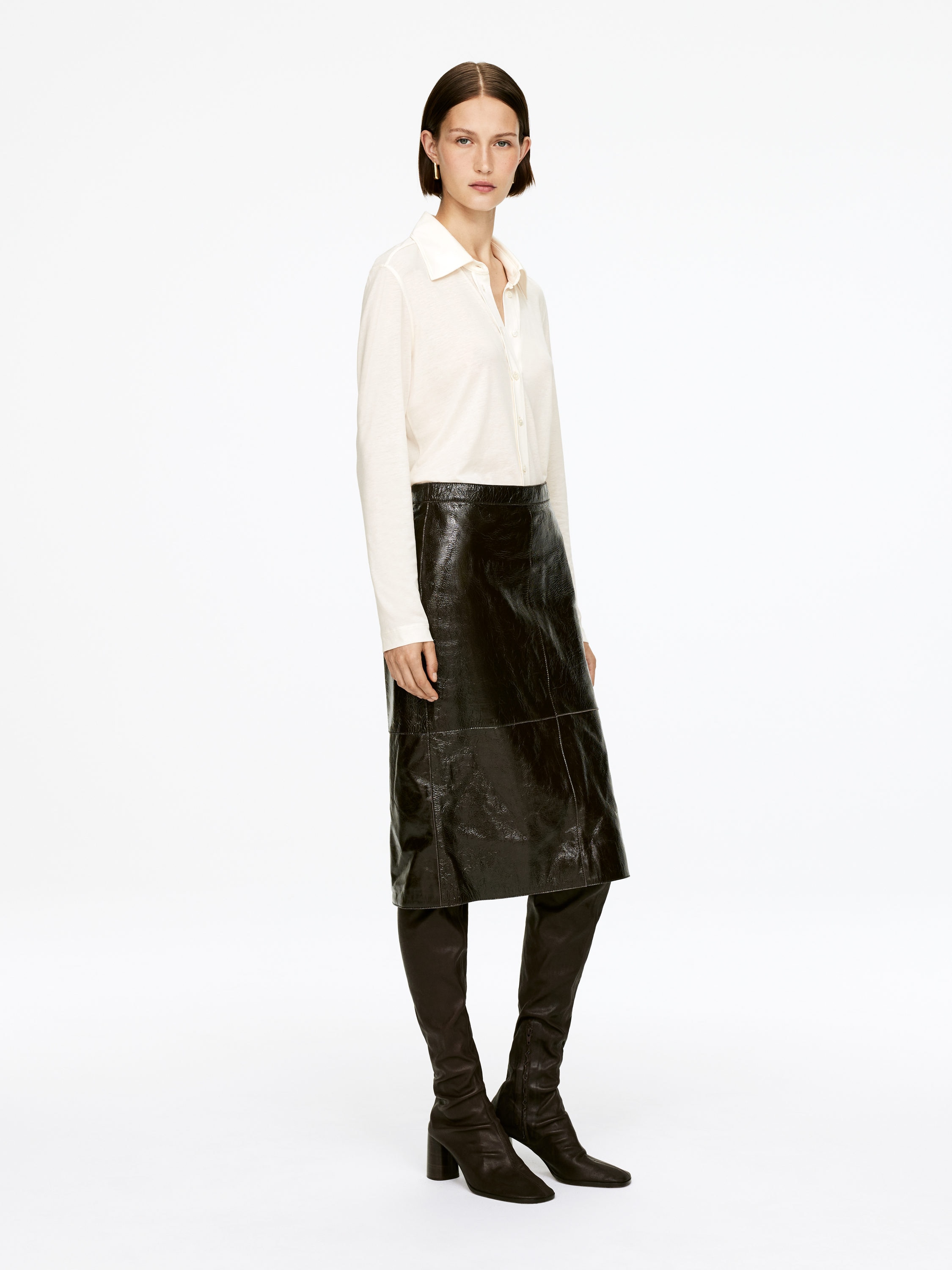 Lyocell-Blend Shirt - Off White - Slim fit - Women - StillMedia/Lookbook - 6