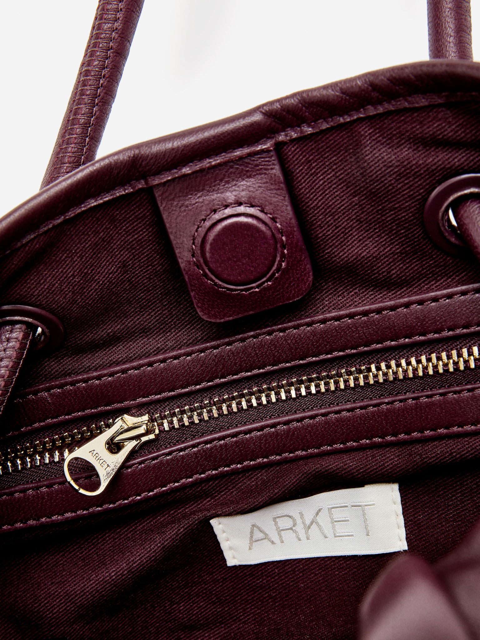 Crossbody Leather Bag - Dark Red - 4