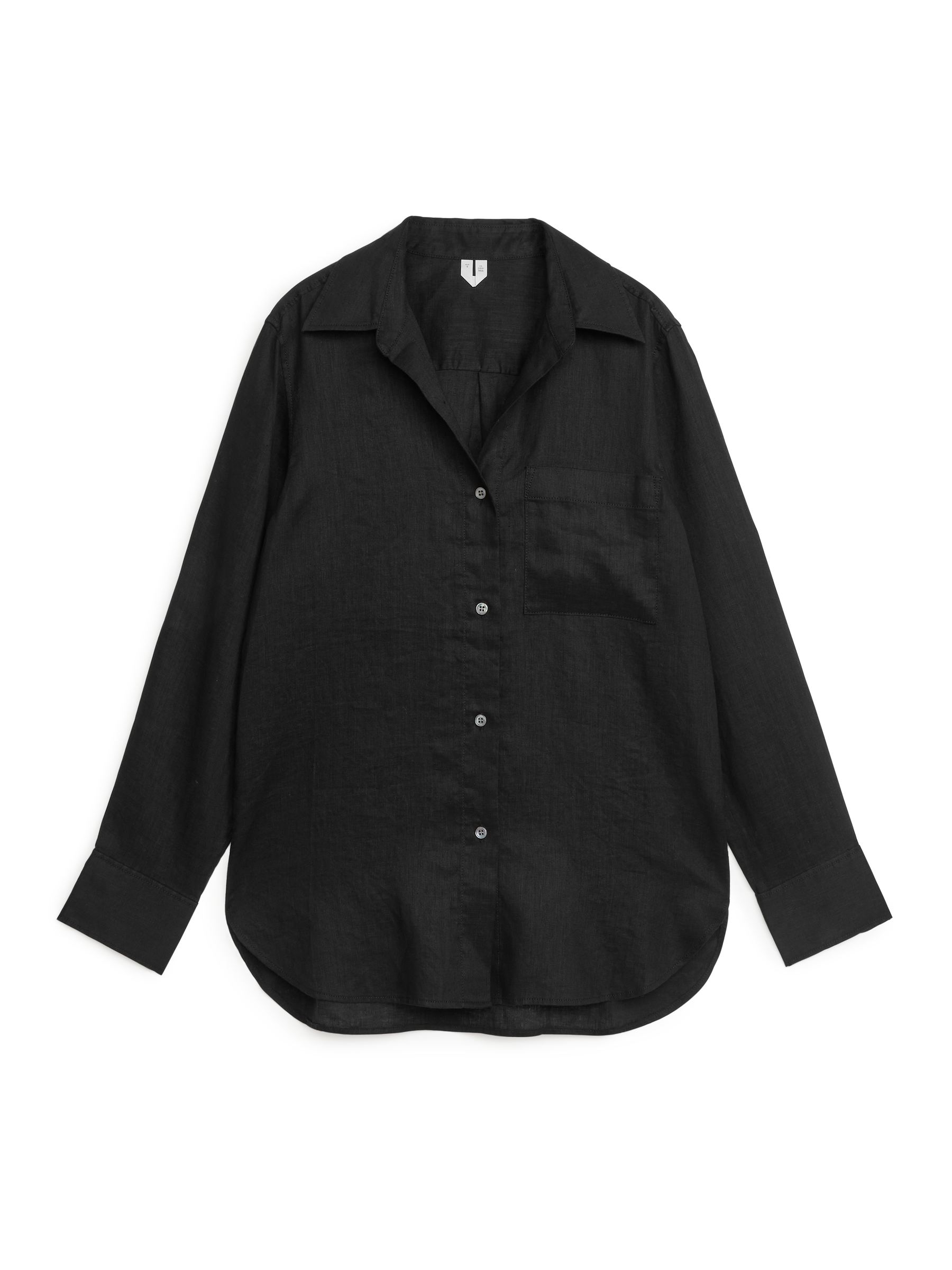 Linen Shirt - Black - Loose fit - Women - StillMedia/DescriptiveStillLife - 1