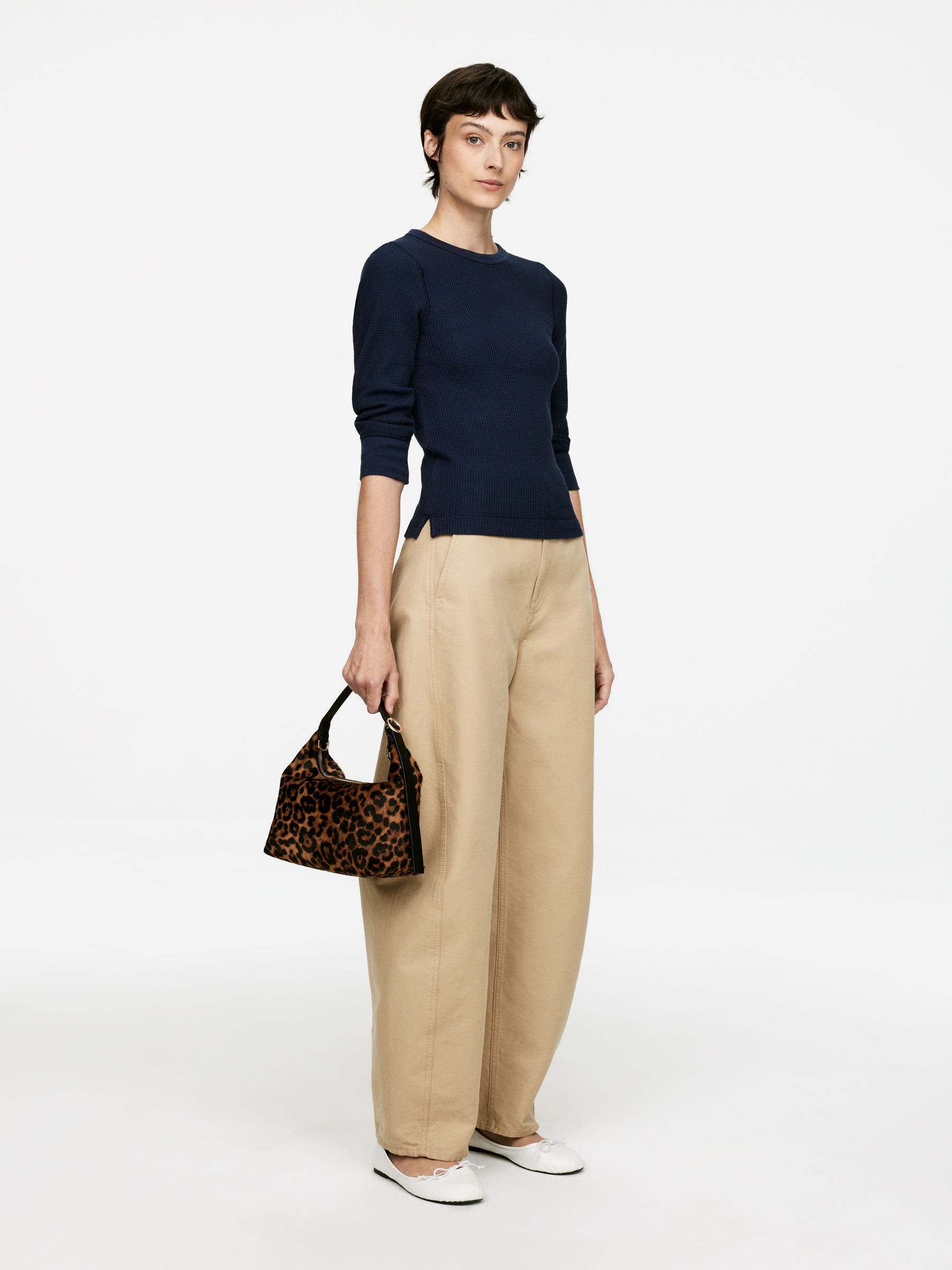 Waffle Jersey Top - Dark Blue - Slim fit - Women - StillMedia/Lookbook - 5