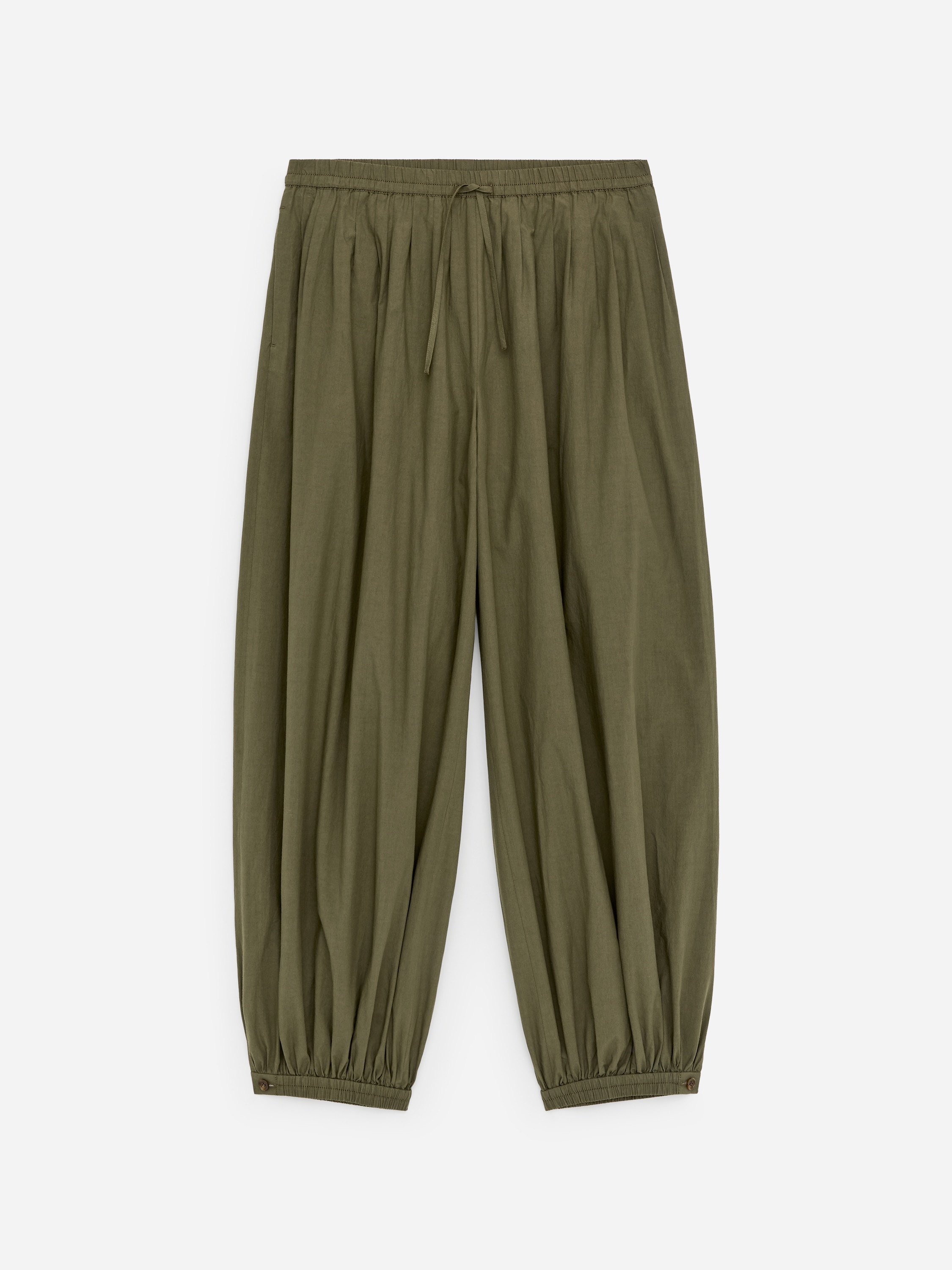 Pantalon bouffant en coton - Vert kaki