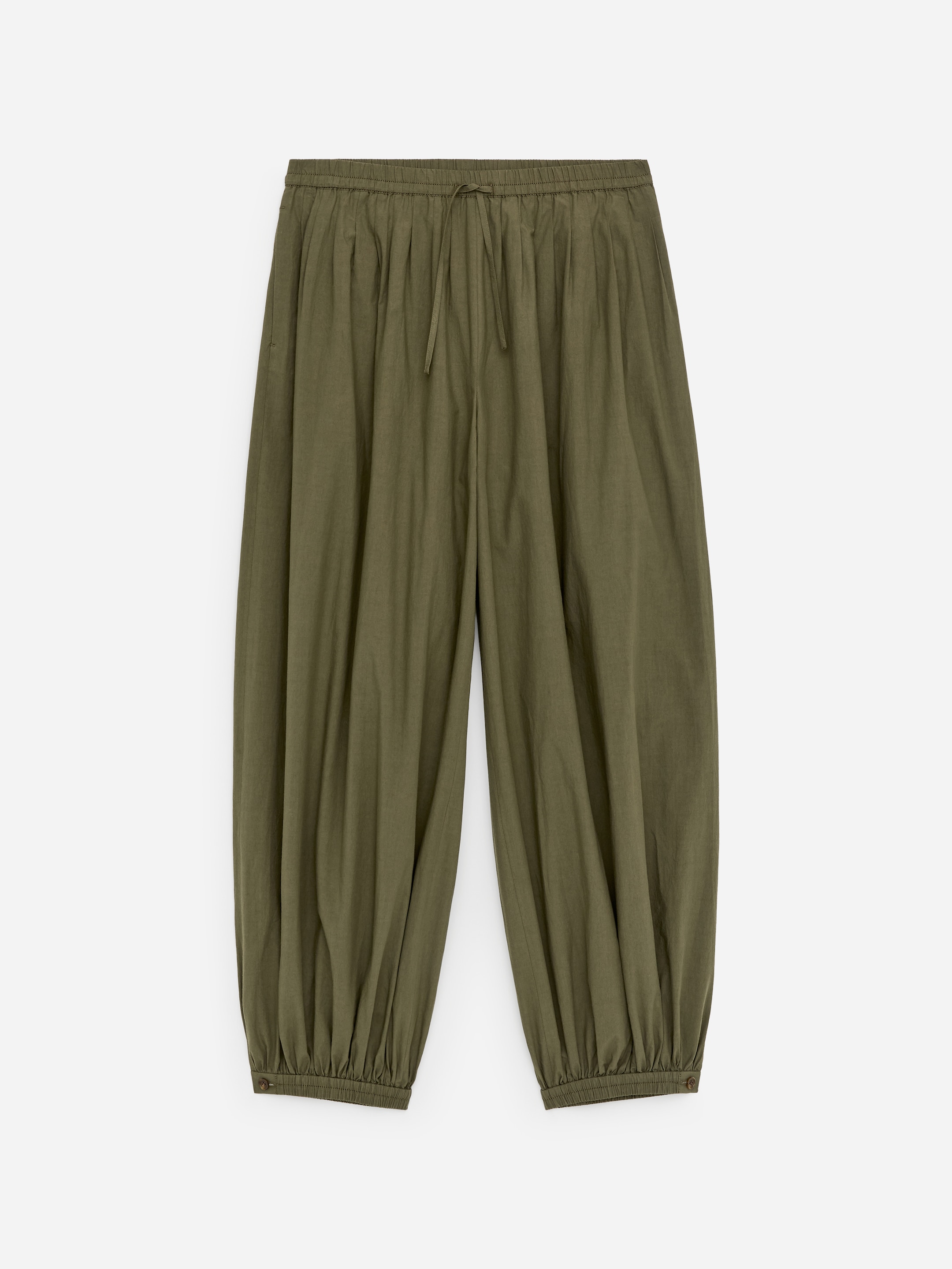 Baumwollhose mit Ballonschnitt-#5a5539-18533