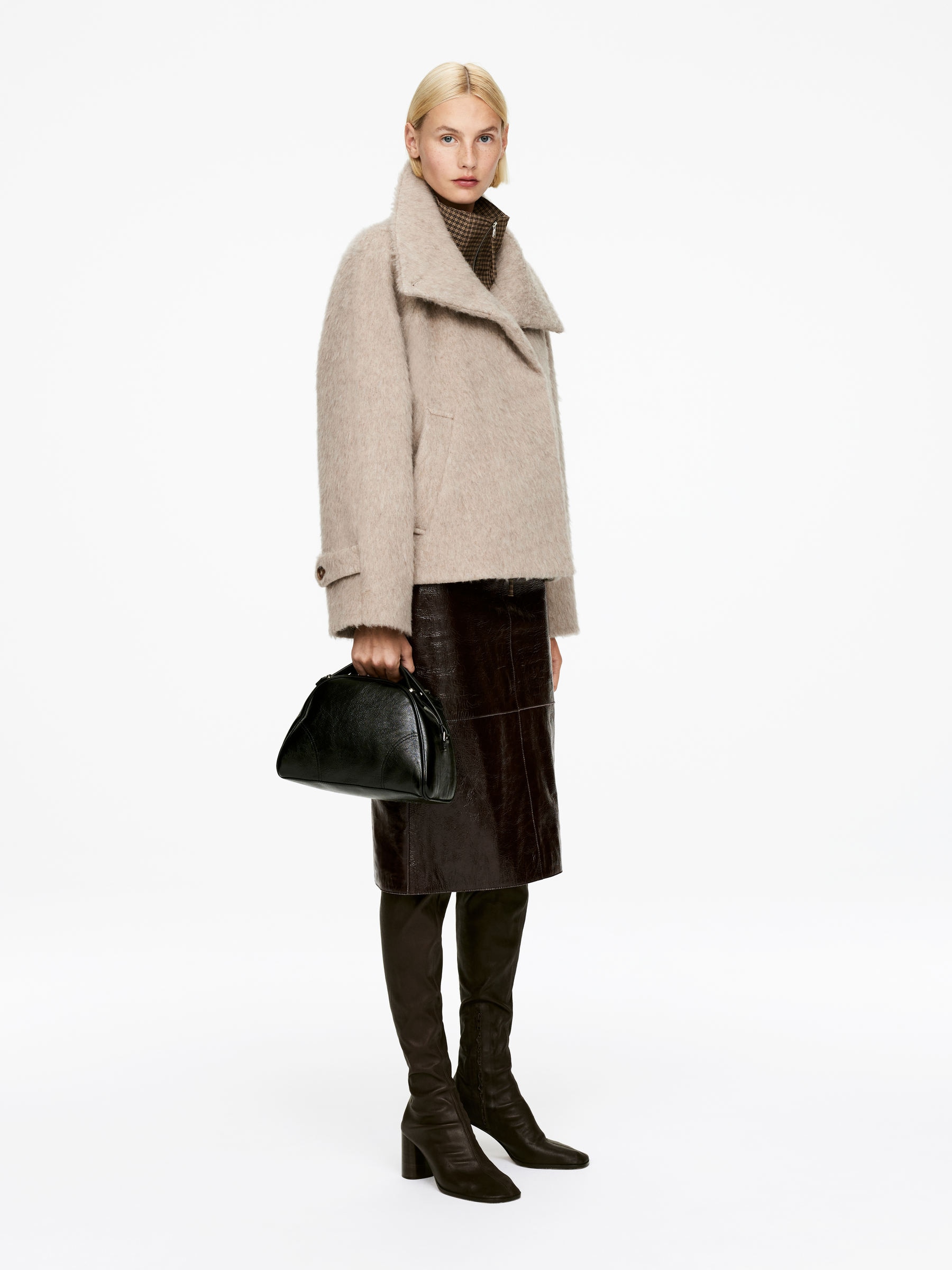 Funnel-Neck Wool-Alpaca Blend Jacket - Mole - Regular fit - Women - StillMedia/Lookbook - 5