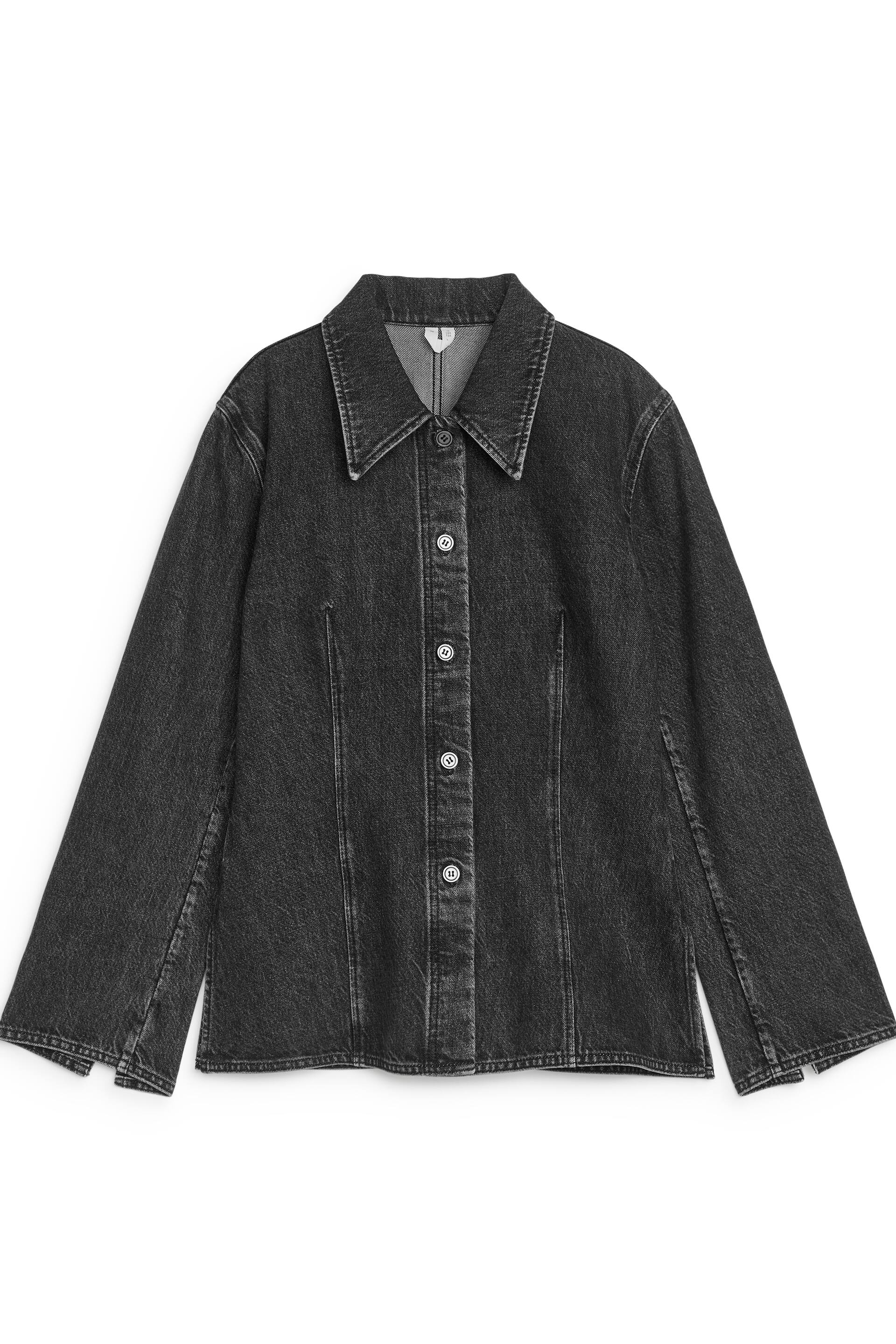 Größeres Bild ansehen: Tailliertes Jeanshemd - Verwaschenes Grau - Ladies | H&M DE 1